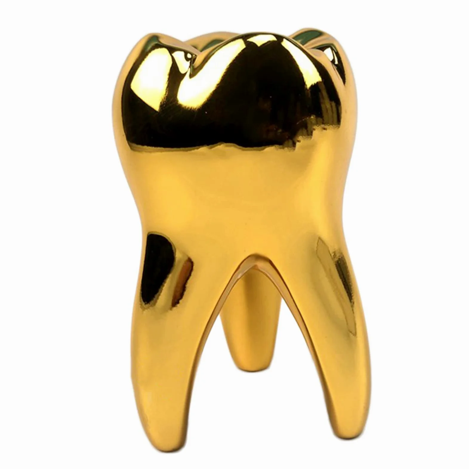 Adorno personalizado de resina con dientes dorados, decoración única de estatua dental para dentista, higienista dental, asistente dental