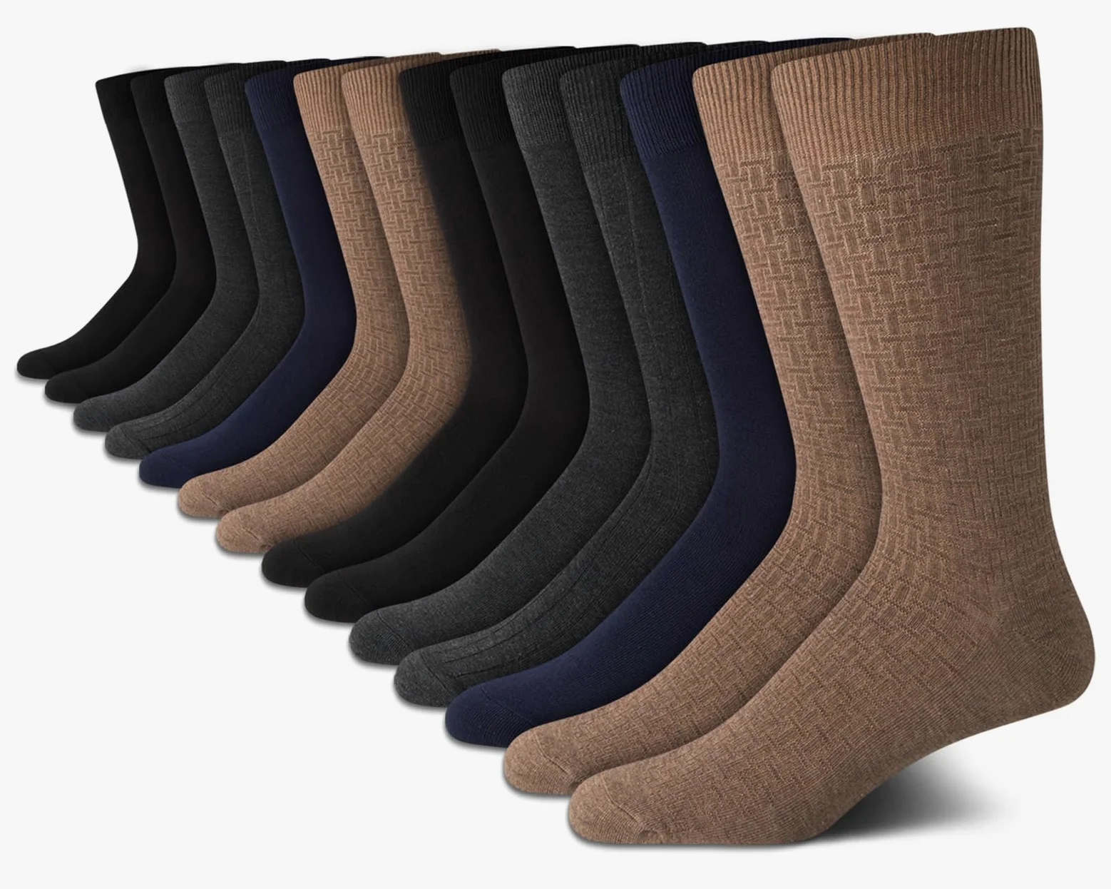Van Heusen Calcetines de vestir para hombre, paquete de 14 unidades, suaves, elásticos, absorben la humedad, calcetines casuales de trabajo para hombres (tallas: 6-12.5)