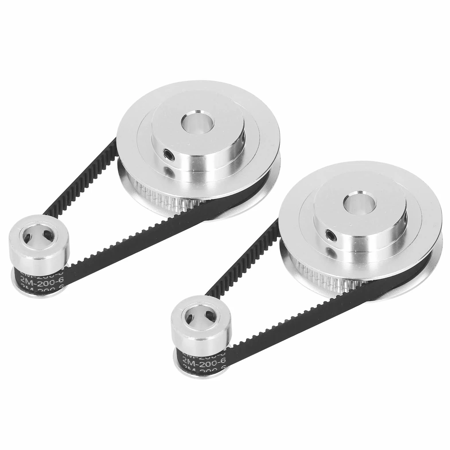 Paquete de 2 Ruedas Síncronas Correa de Distribución Cerrada Elástica 20T 60T Polea de Aleación de Aluminio 200mm 6mm 8mm