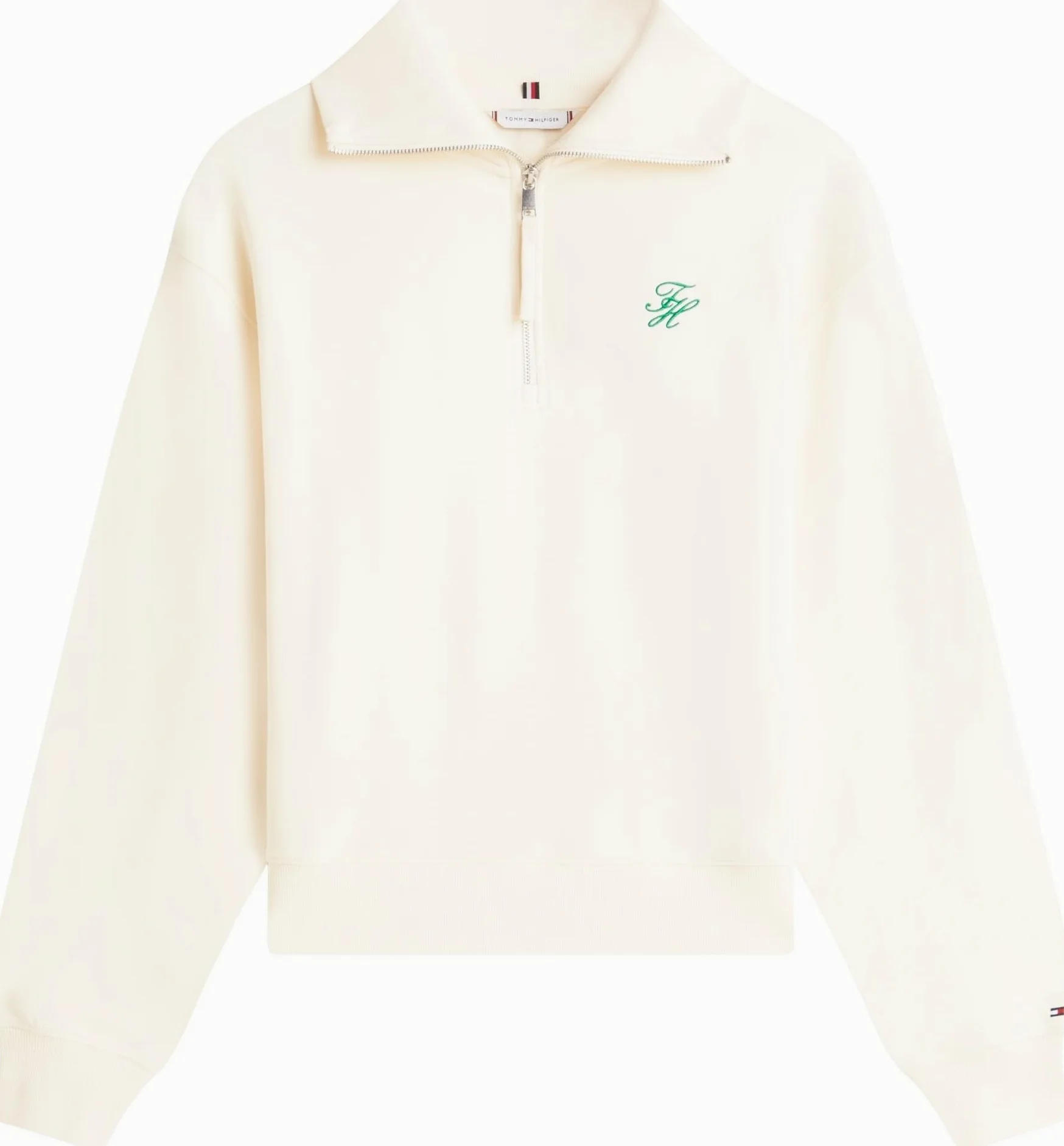 Tommy Hilfiger TH Script Half Zip Terry Swtshrt Ww0ww49470 Sudadera con Media Cremallera Mujer (Pack de 1)