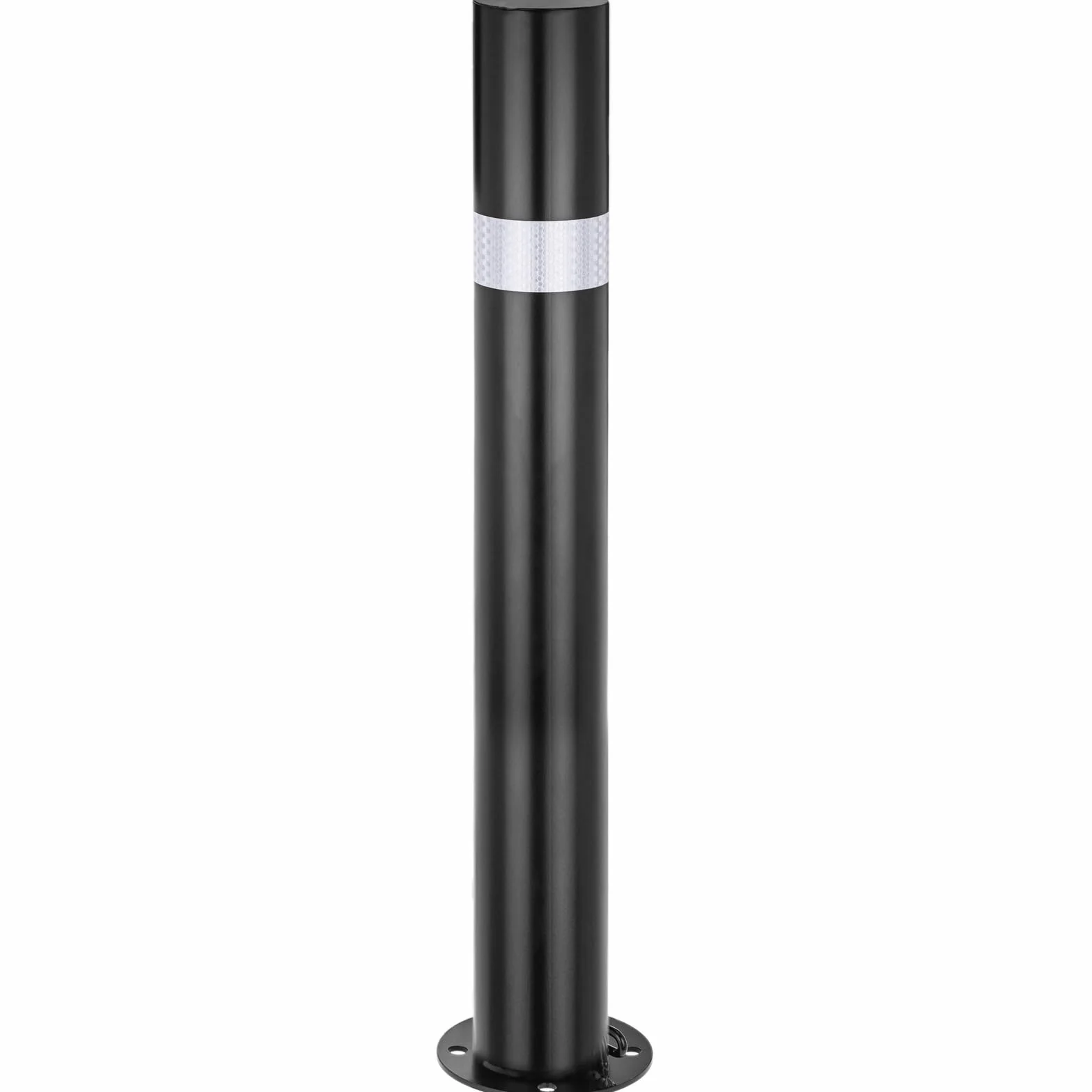 PrimeMatik Pilona bolardo de Acero 76x600mm Negro Base clavada removible