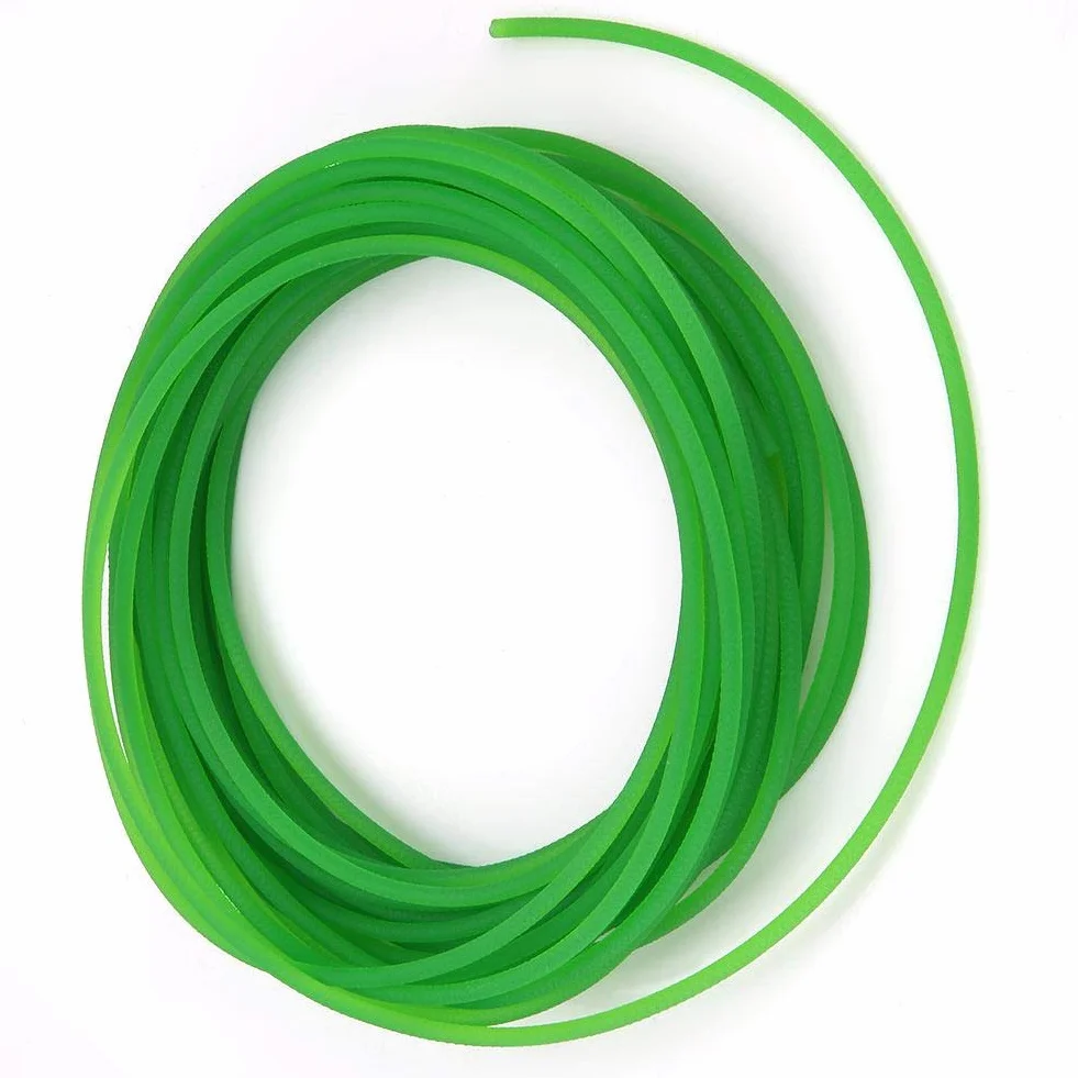 Correa redonda de poliuretano PU 3mm x 10m para transmisión, superficie rugosa, verde