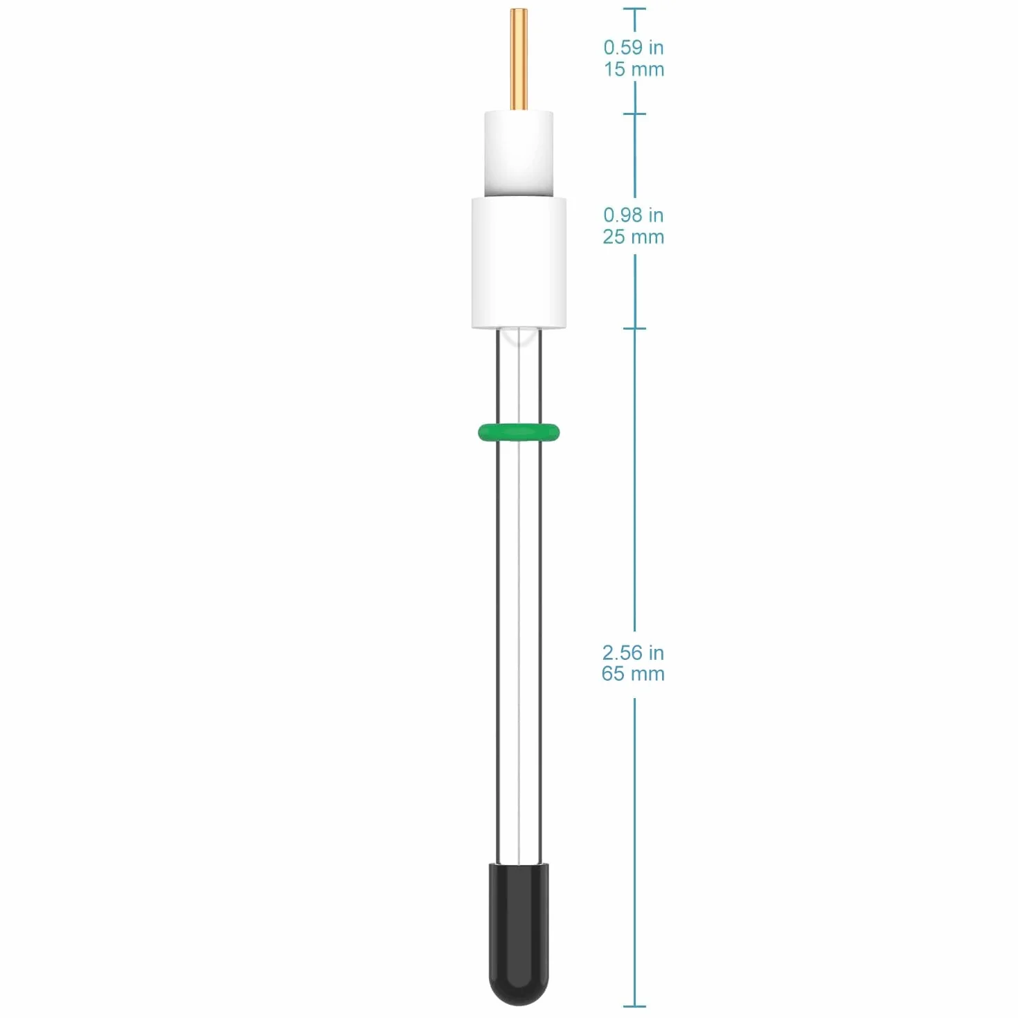 Electrodo de Referencia de Cloruro de Plata Ag/AgCl 6 x 65 mm para Células Electrolíticas