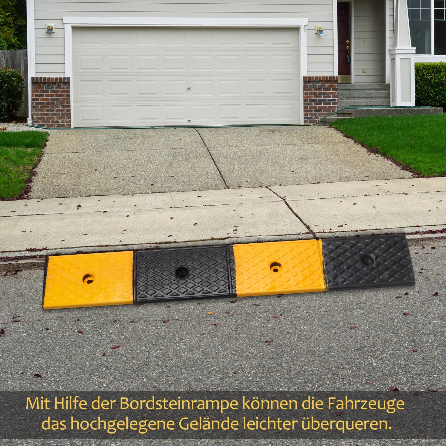 Rampa de bordillo de goma de 5 cm para automóviles, umbrales de puerta