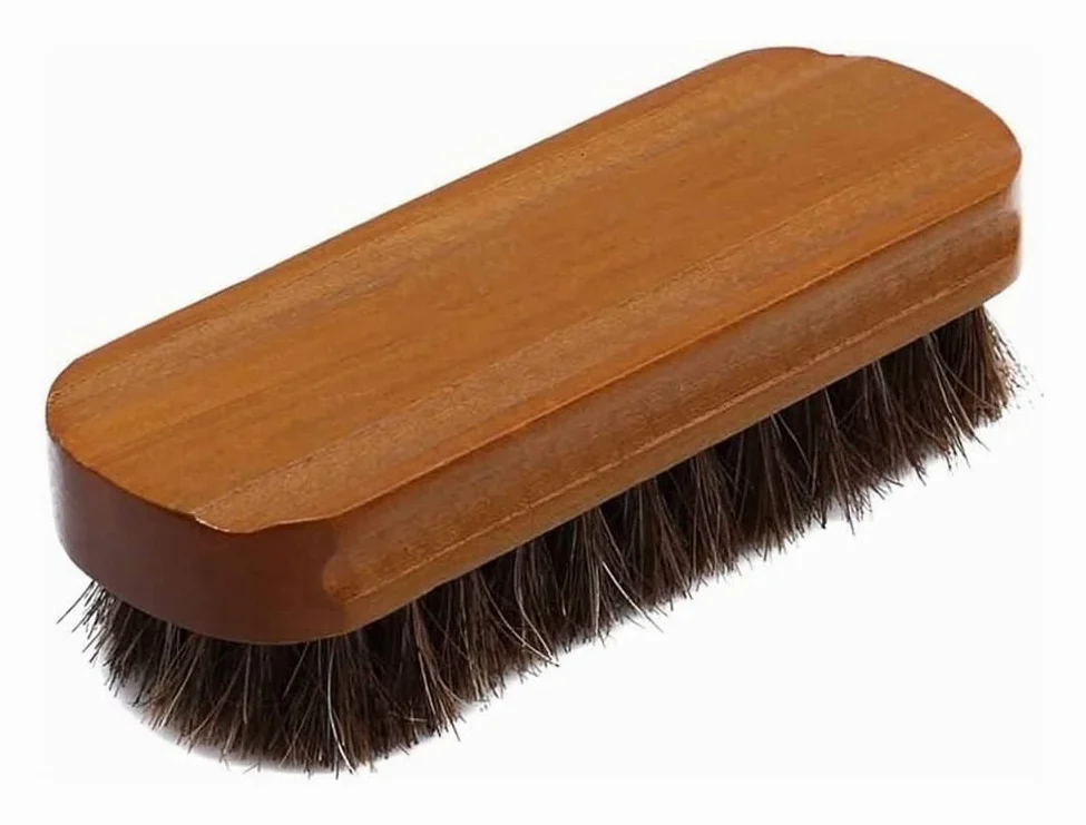 Cepillo for Zapatos, Cuero Natural Cabello de Caballo Real Herramienta de Pulido Suave Cepillo for Zapatos de Crin Cepillo for pulir