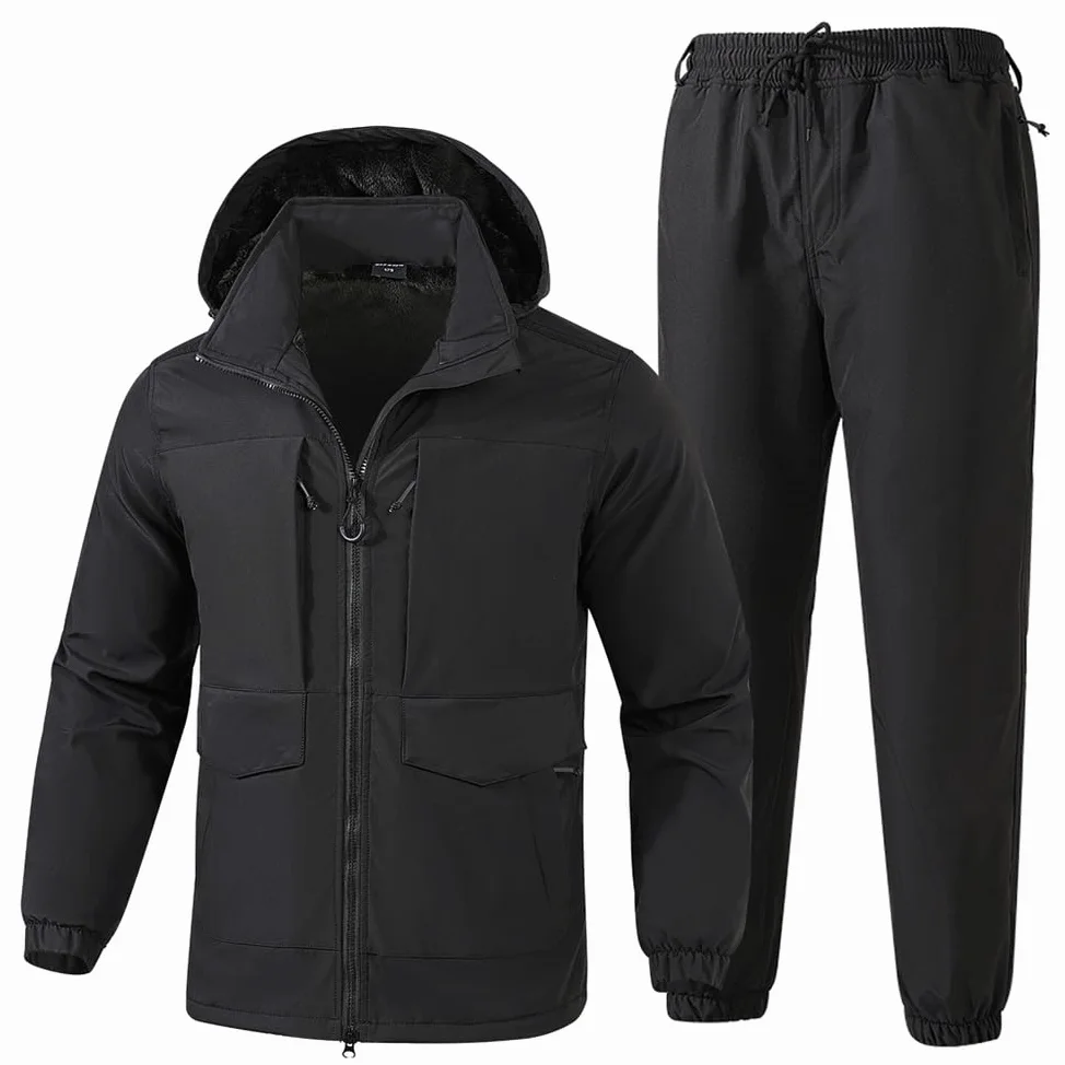 Traje Táctico Softshell De Forro Polar para Hombre, Chaqueta Térmica Impermeable De Caza Ropa De Esquí