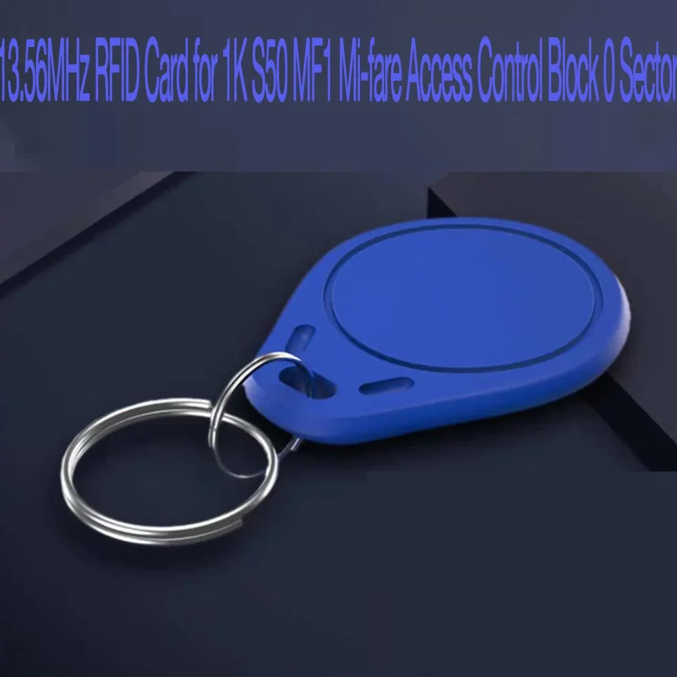 HERNAS 100 llaves UID regrabables tarjetas RFID Mi-Fare 1K S50 control acceso ABS 13.56 MHz