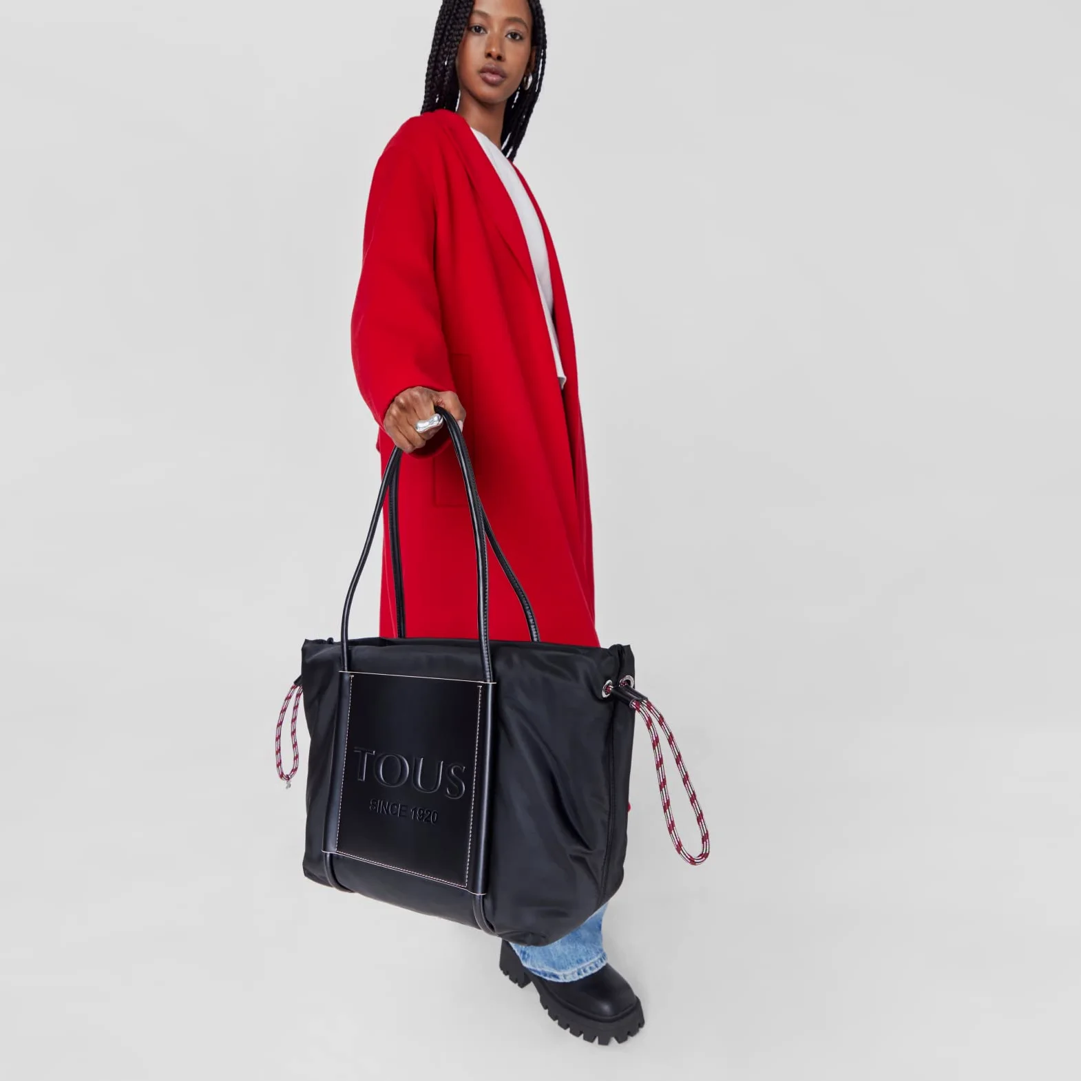 TOUS Capazo grande negro, Para Mujer, Colección Empire Soft