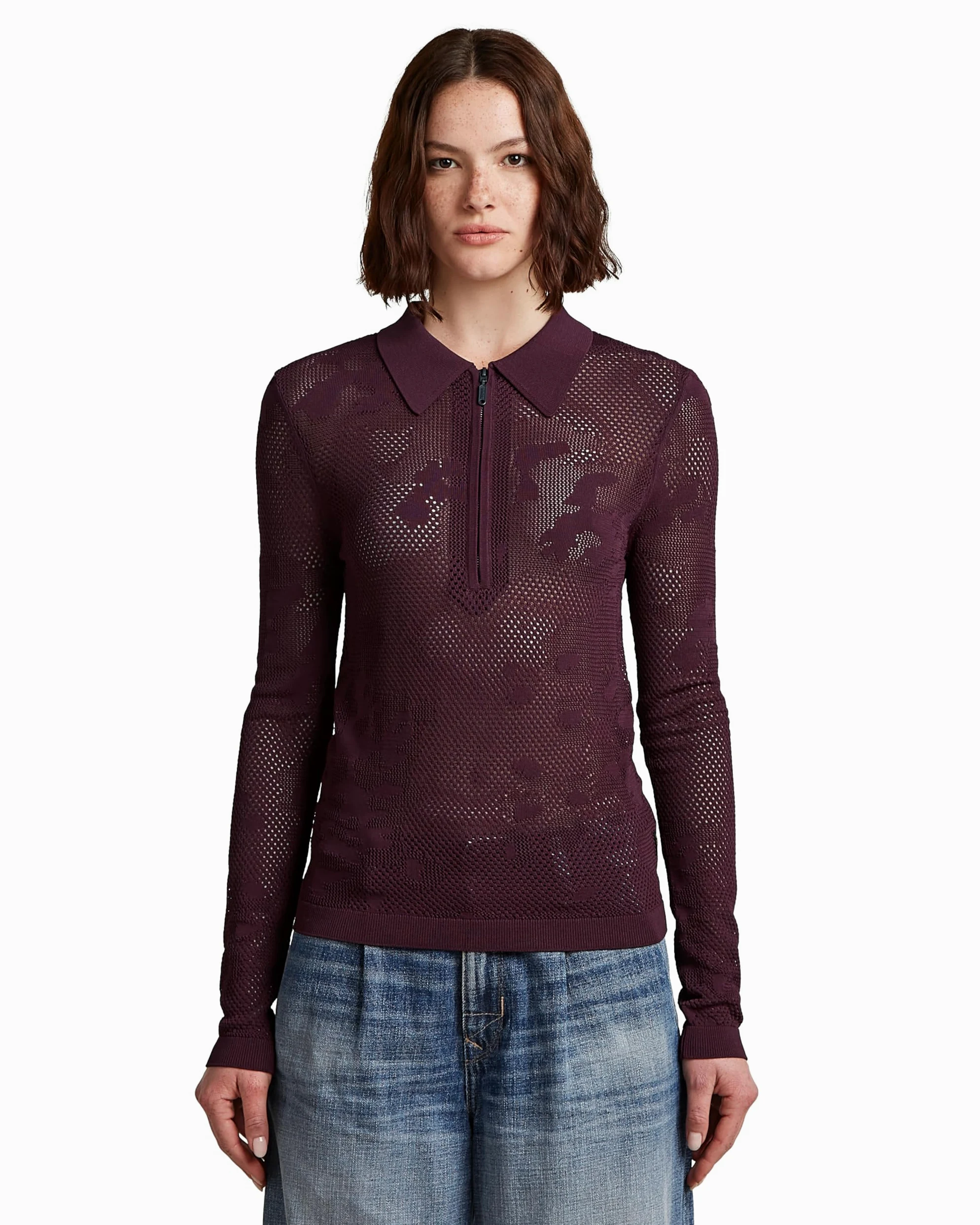 G-Star Pointelle Slim Polo Knit Wmn Sudadera Mujer