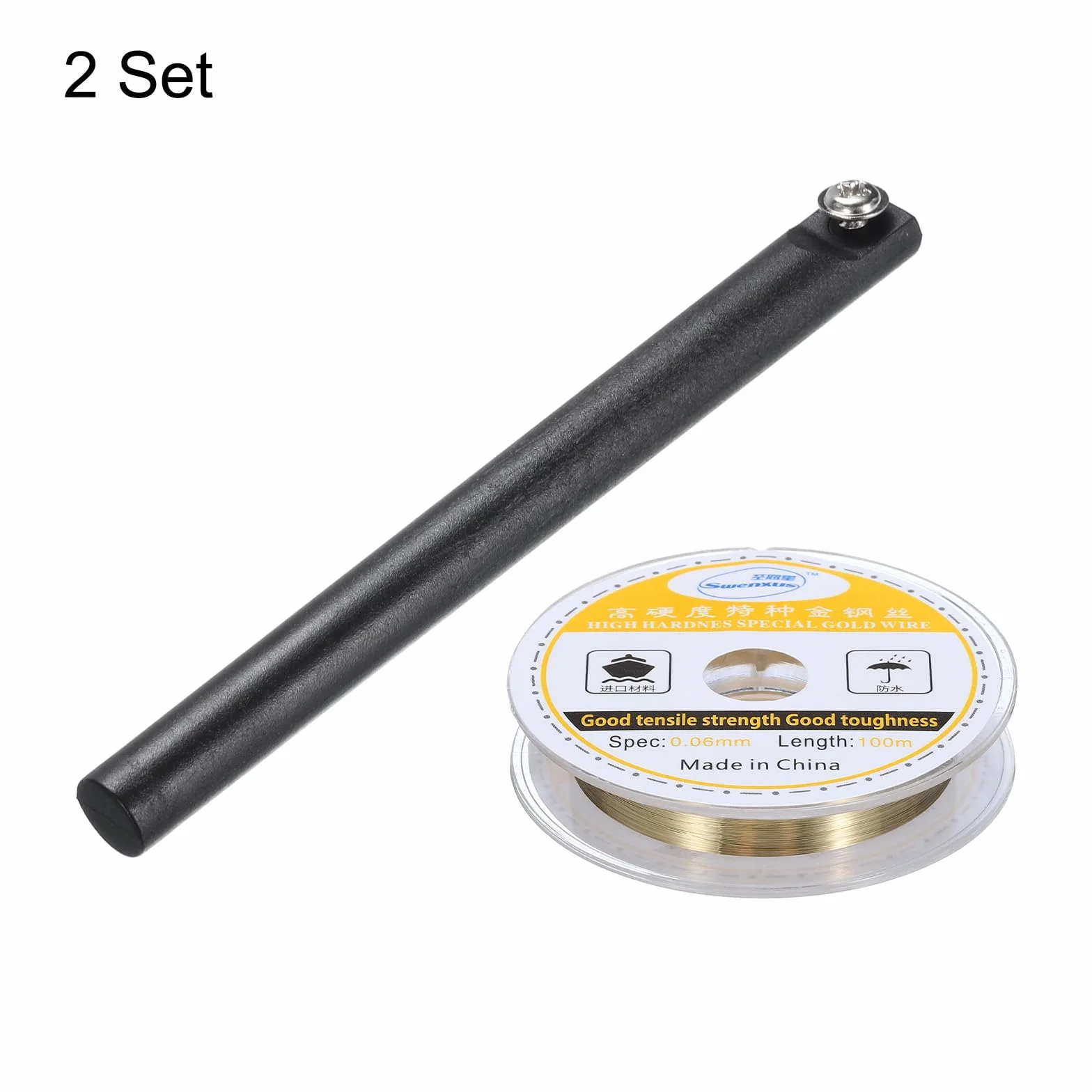 QUARKZMAN 100m/328ft Molibdeno Pantalla Corte Cable Línea con Mango Teléfono LCD Herramienta 0,06mm