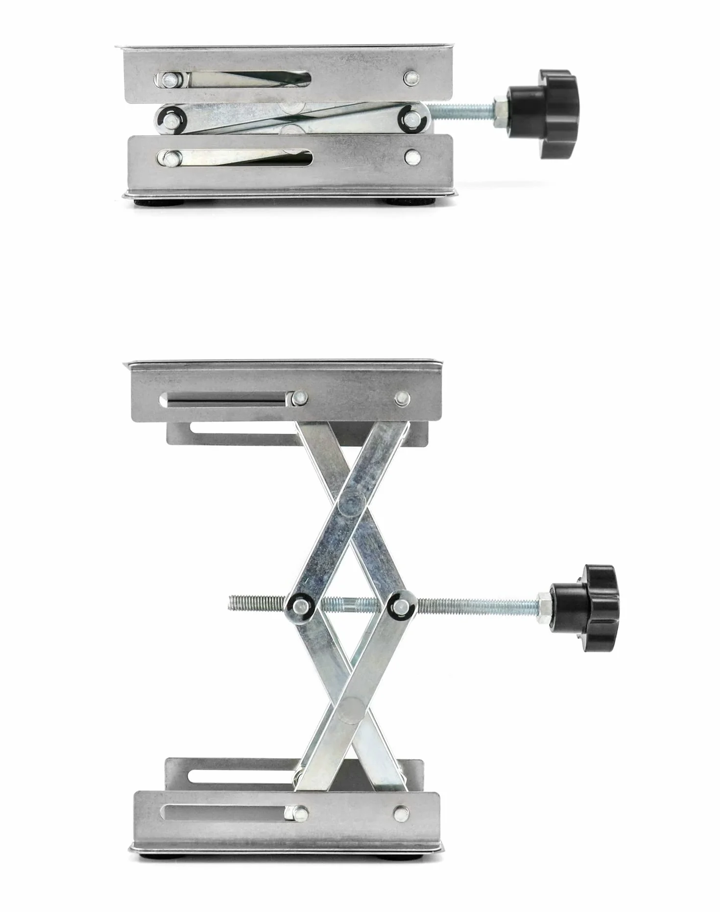QWORK Elevador de Laboratorio 100x100mm Plataforma Elevadora de Acero Inoxidable 5KG