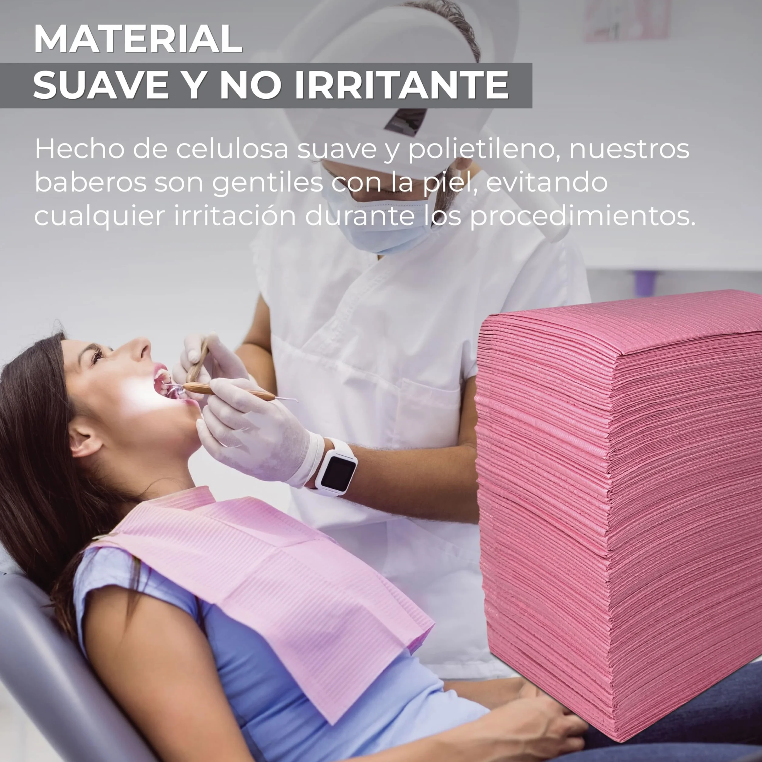 Baberos Desechables Impermeables 45x33 cm para Dentistas y Tatuadores