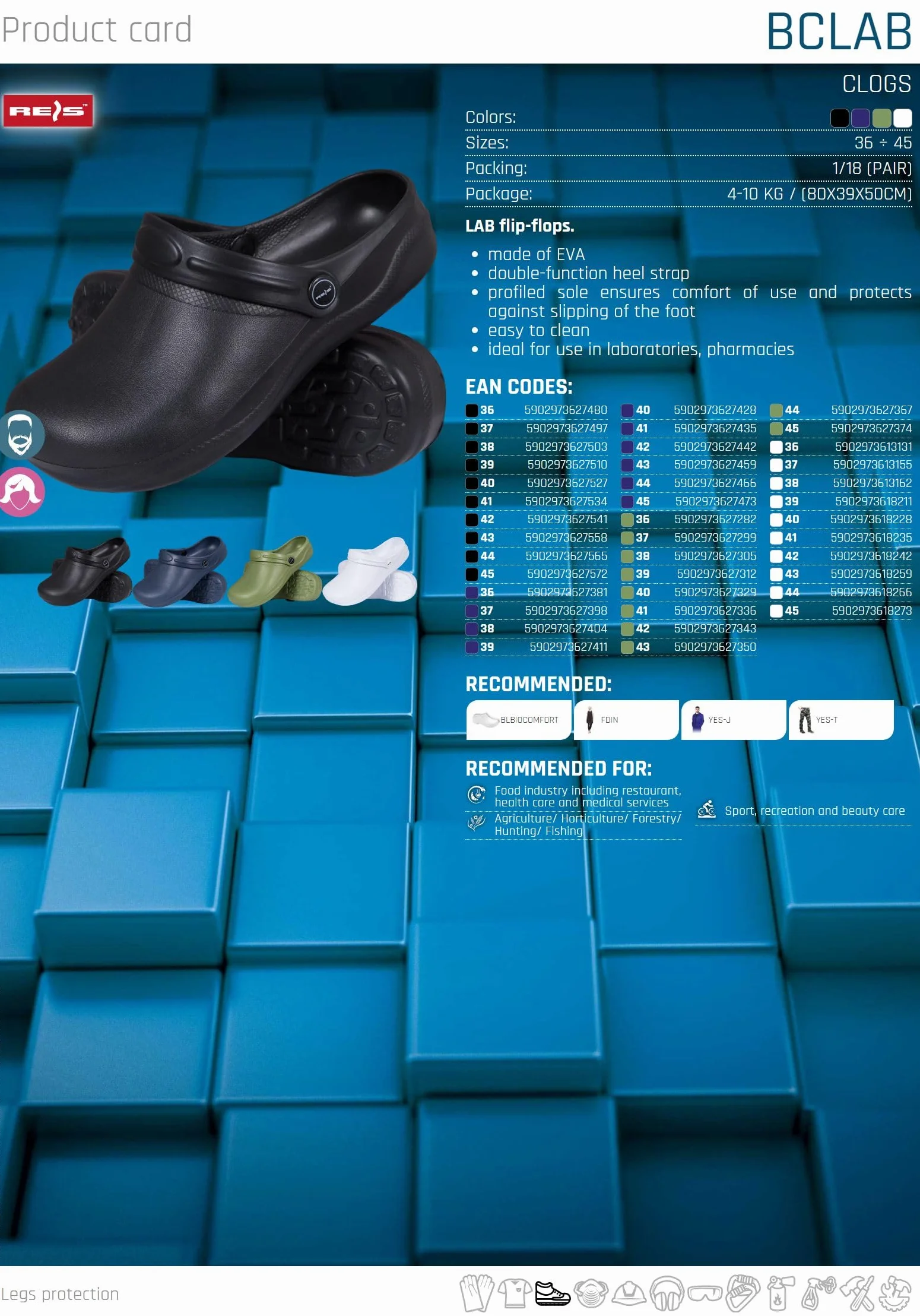 REIS - Zuecos y pantuflas unisex, 43 EU, azul oscuro, 1