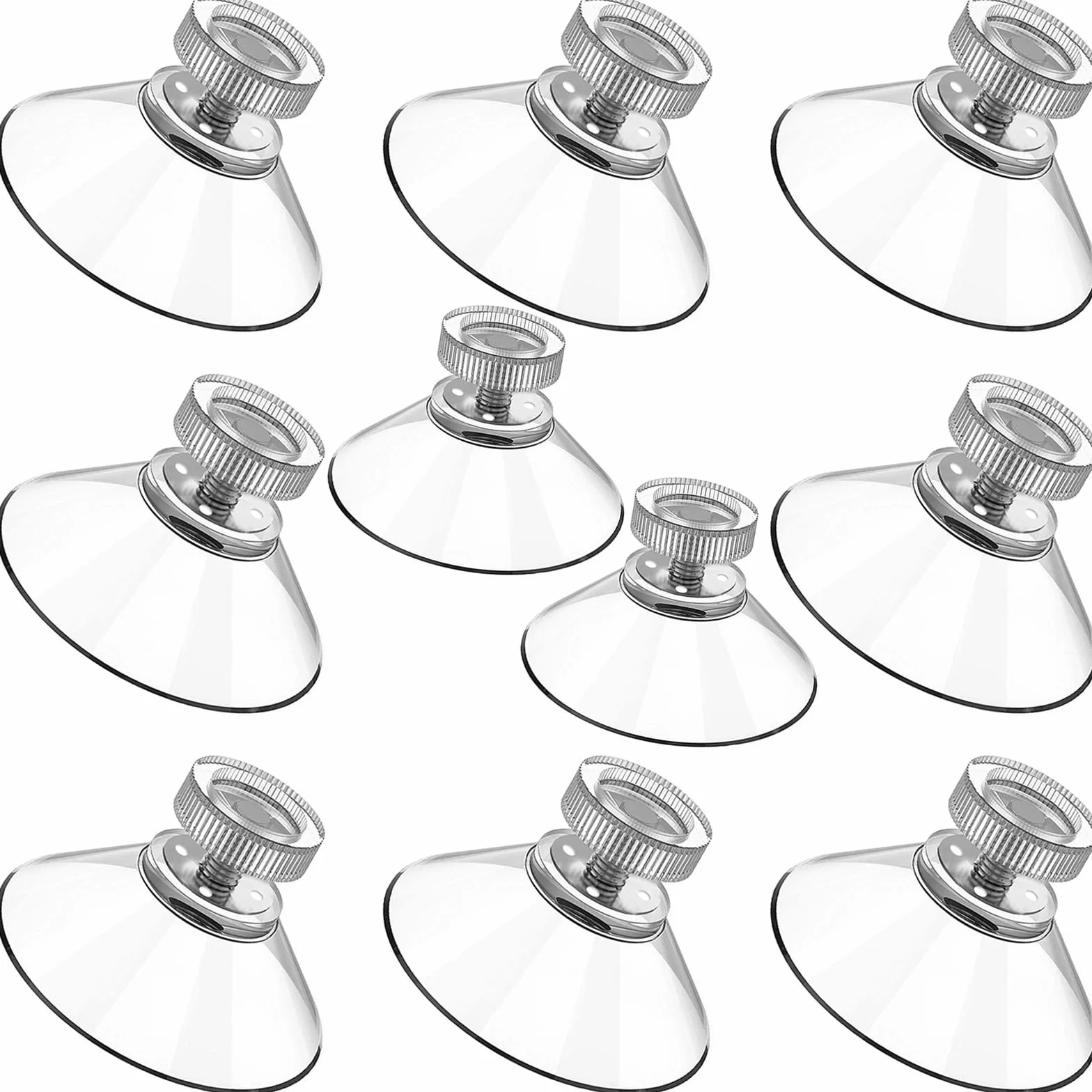 Ventosas Parasol Coche con Tuerca Moleteada M4 25 mm Plástico para Baño Cocina Estante de Ducha 10 Piezas