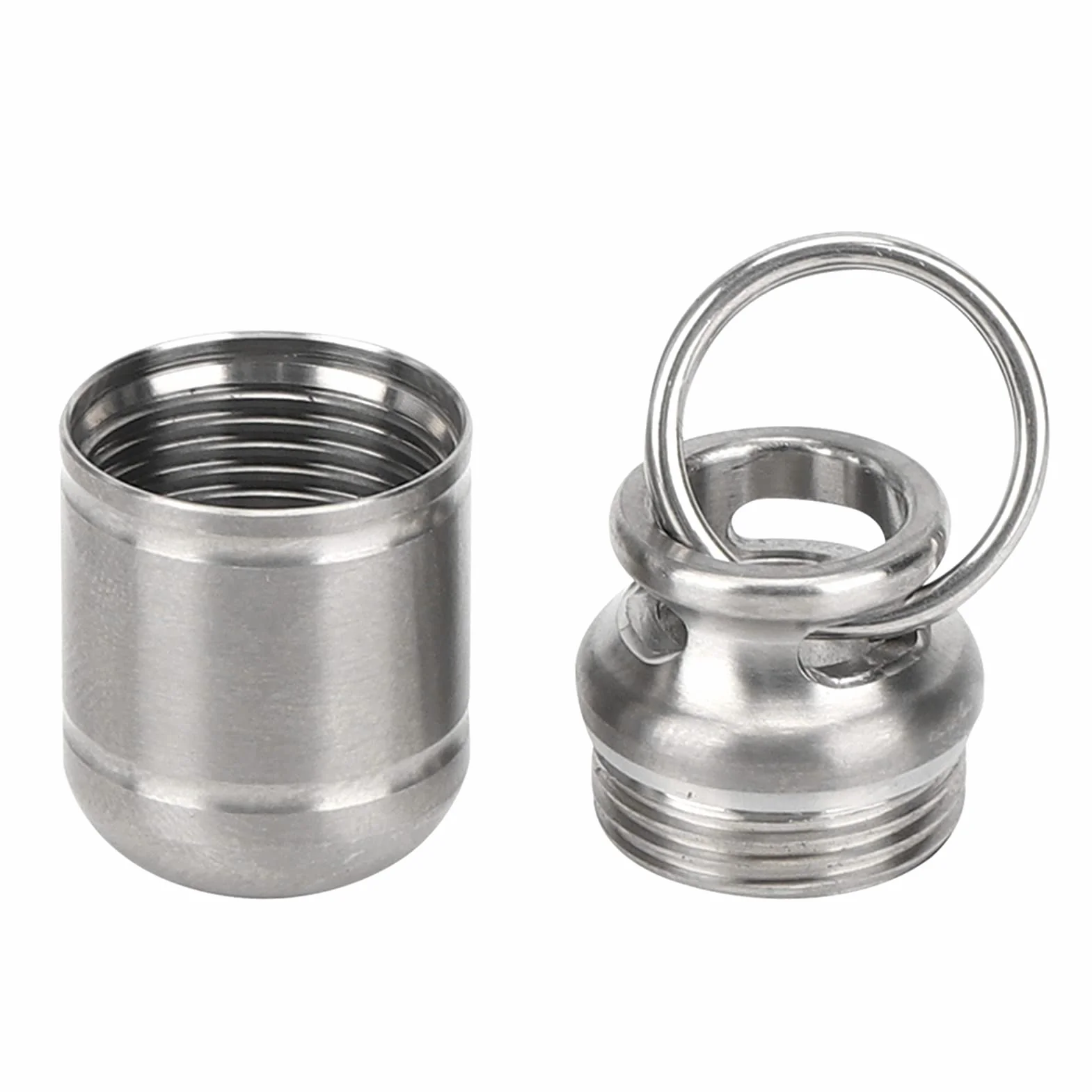 Mini Botella de Almacenamiento de Píldoras Impermeable con Soporte de Aleación de Ti Portátil