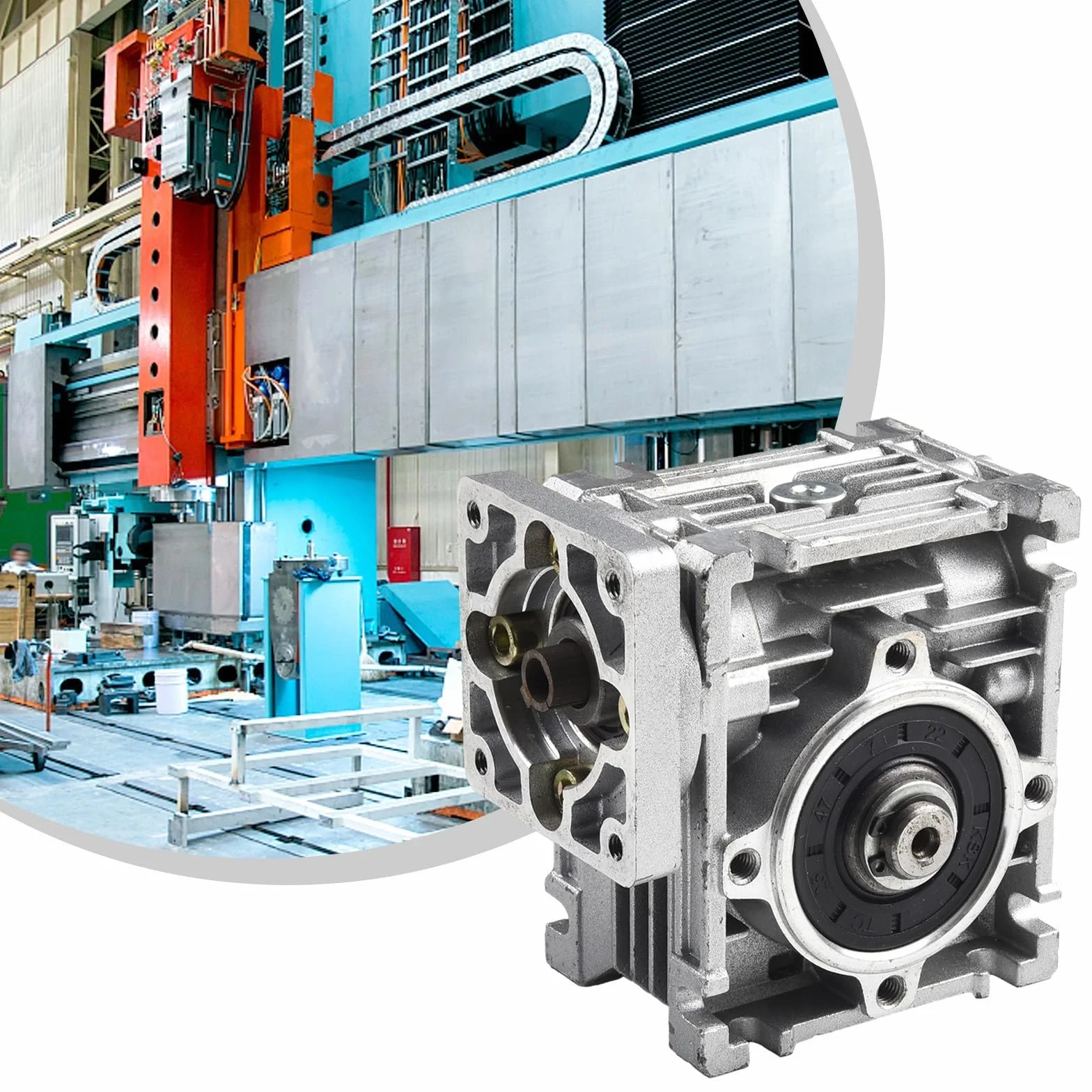 Reductor de engranaje sin fin RV030 para motor paso a paso NEMA 23, eje 14 mm, relación 5:1