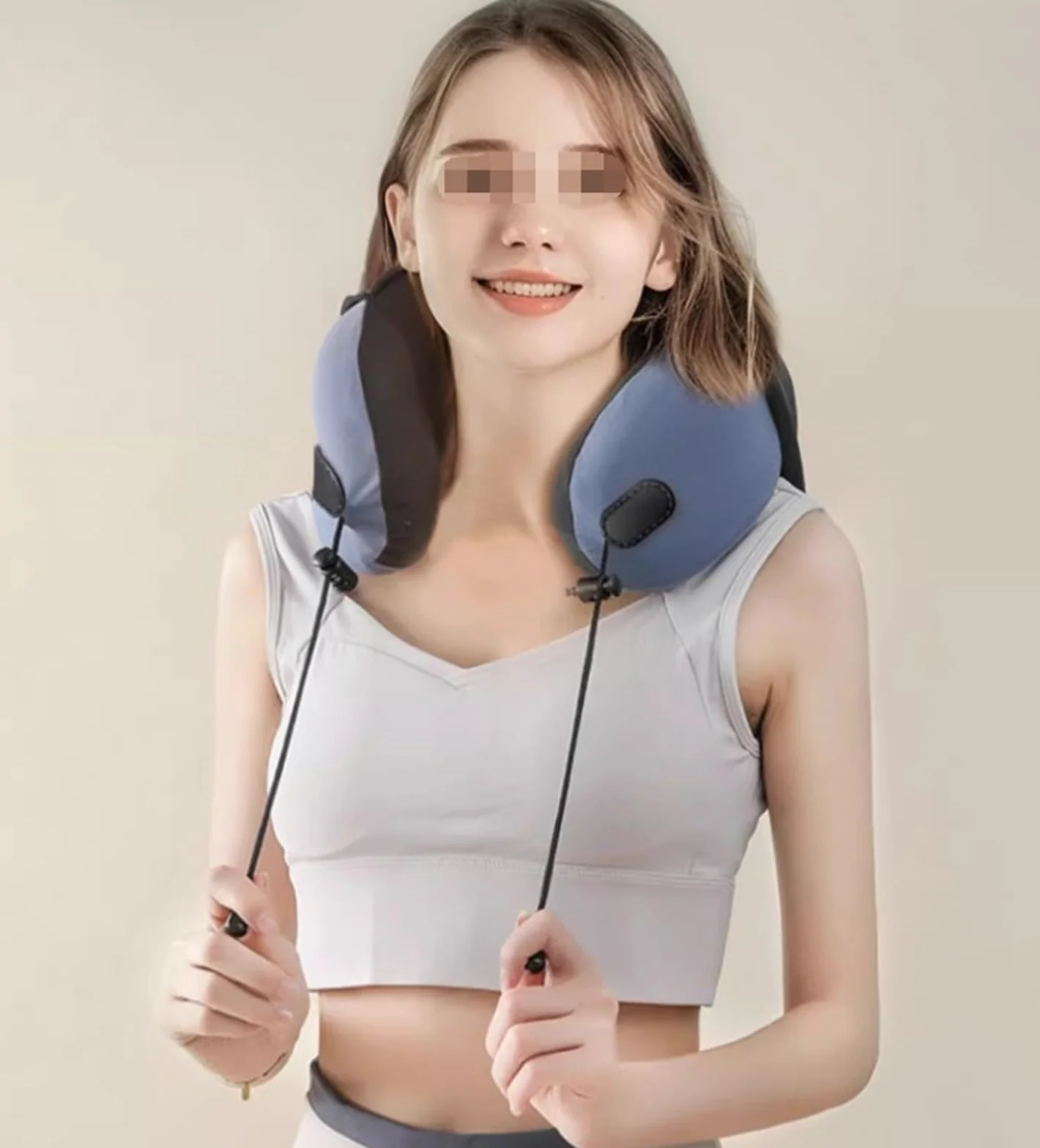 Cojin Cuello Viaje Almohada De Viaje De Espuma Viscoelástica con Hebilla Ajustable Almohada De Viaje para El Cuello Almohada para Avión Almohada Avion(Grün)