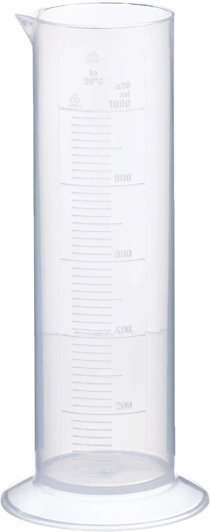 NeoLab Probeta graduada 1000 ml 25 ml polipropileno base redonda