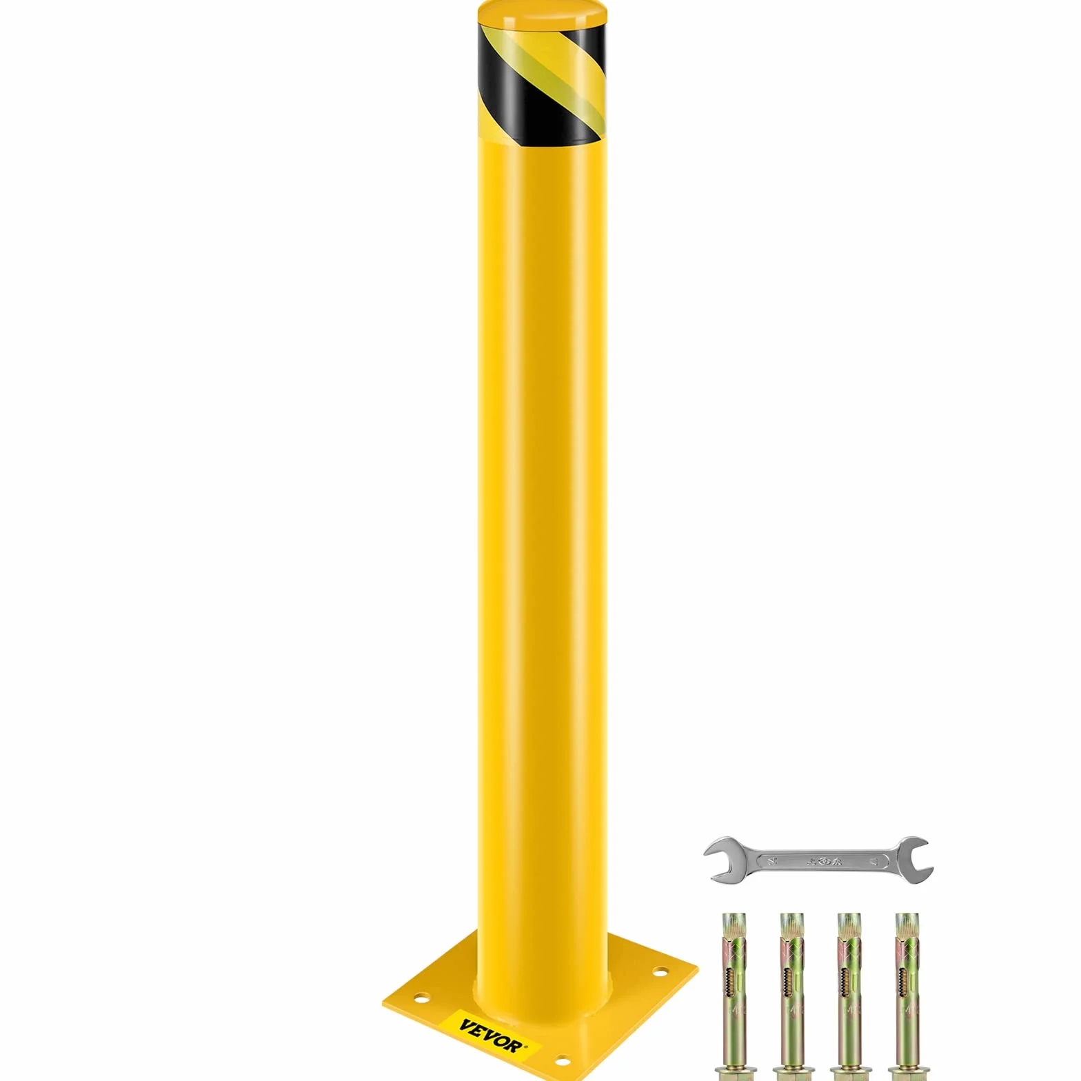VEVOR Bolardo de Seguridad Metal 91.4cm Acero Amarillo Tráfico