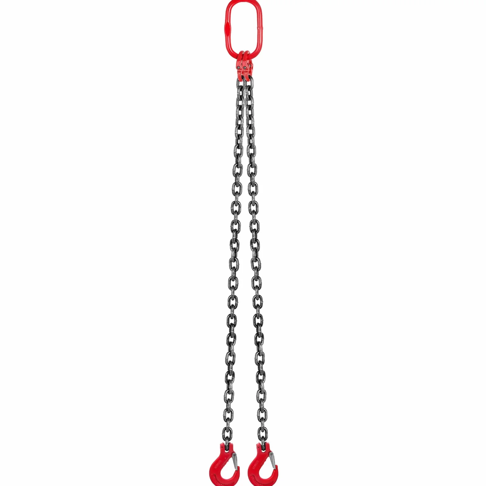 VEVOR Eslinga de cadena 8 mm 1,8 m doble patas ganchos acero capacidad 3 T grado 80 elevación
