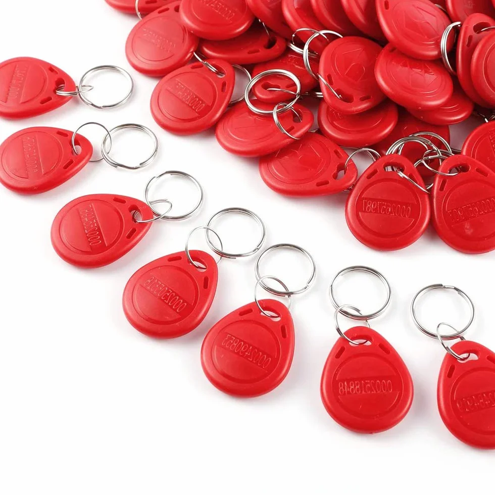 LUCINE 100pcs RFID Keyfobs 125KHz TK4100/EM4100 Tarjeta de identificación de proximidad para control de acceso