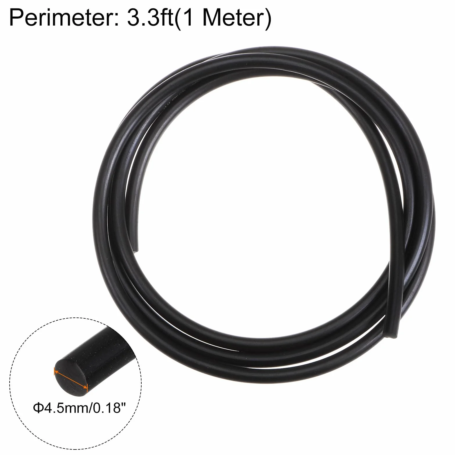QUARKZMAN Transmisión Correa Poliuretano Redonda 4,5mm Diámetro 1 Metro Suave PU Uretano Negro
