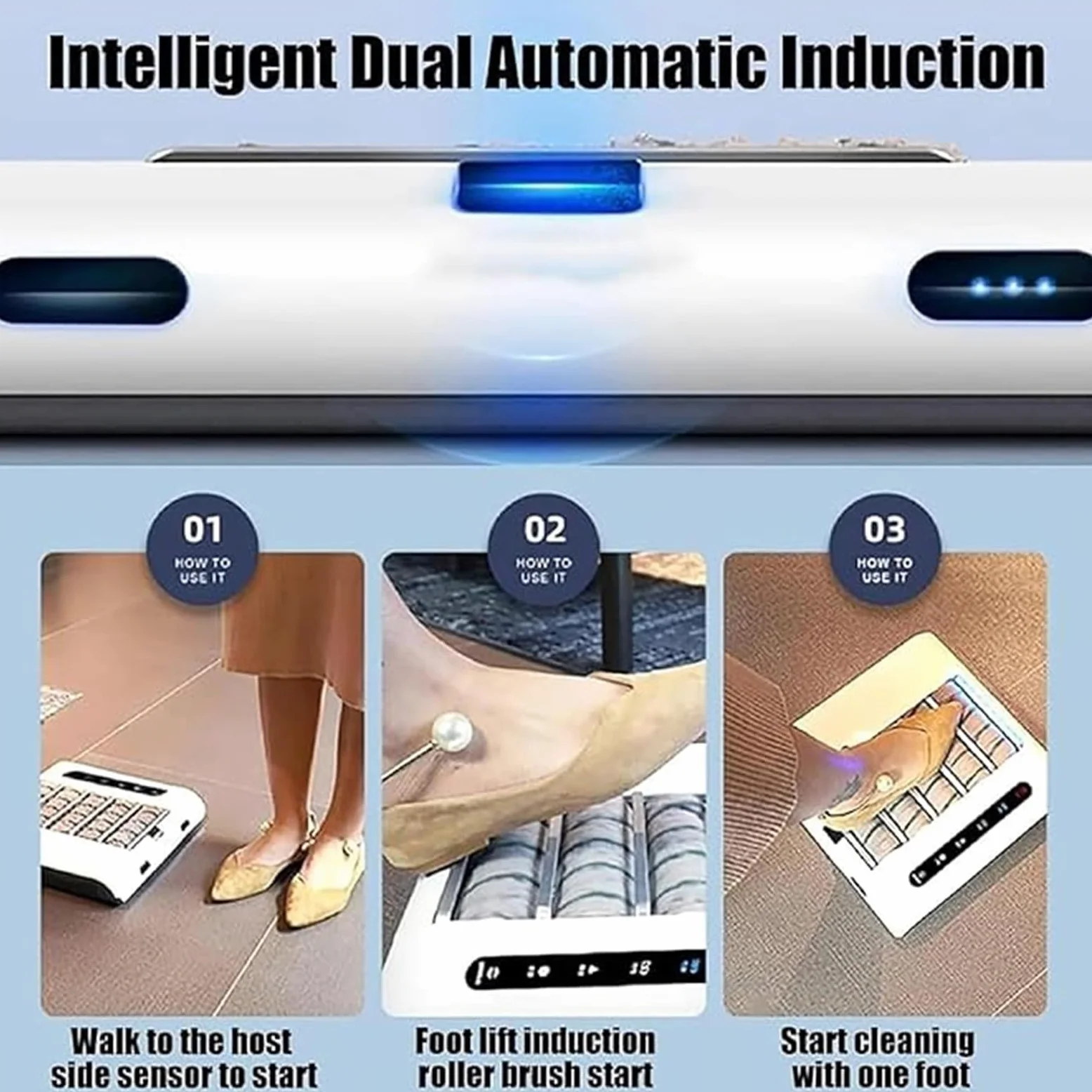 Pulidora eléctrica de zapatos de inducción, limpiador automático de suelas, succión de 1000 Pa, 260 RPM, sin agua, para botas y zapatos, oficina en casa, hotel