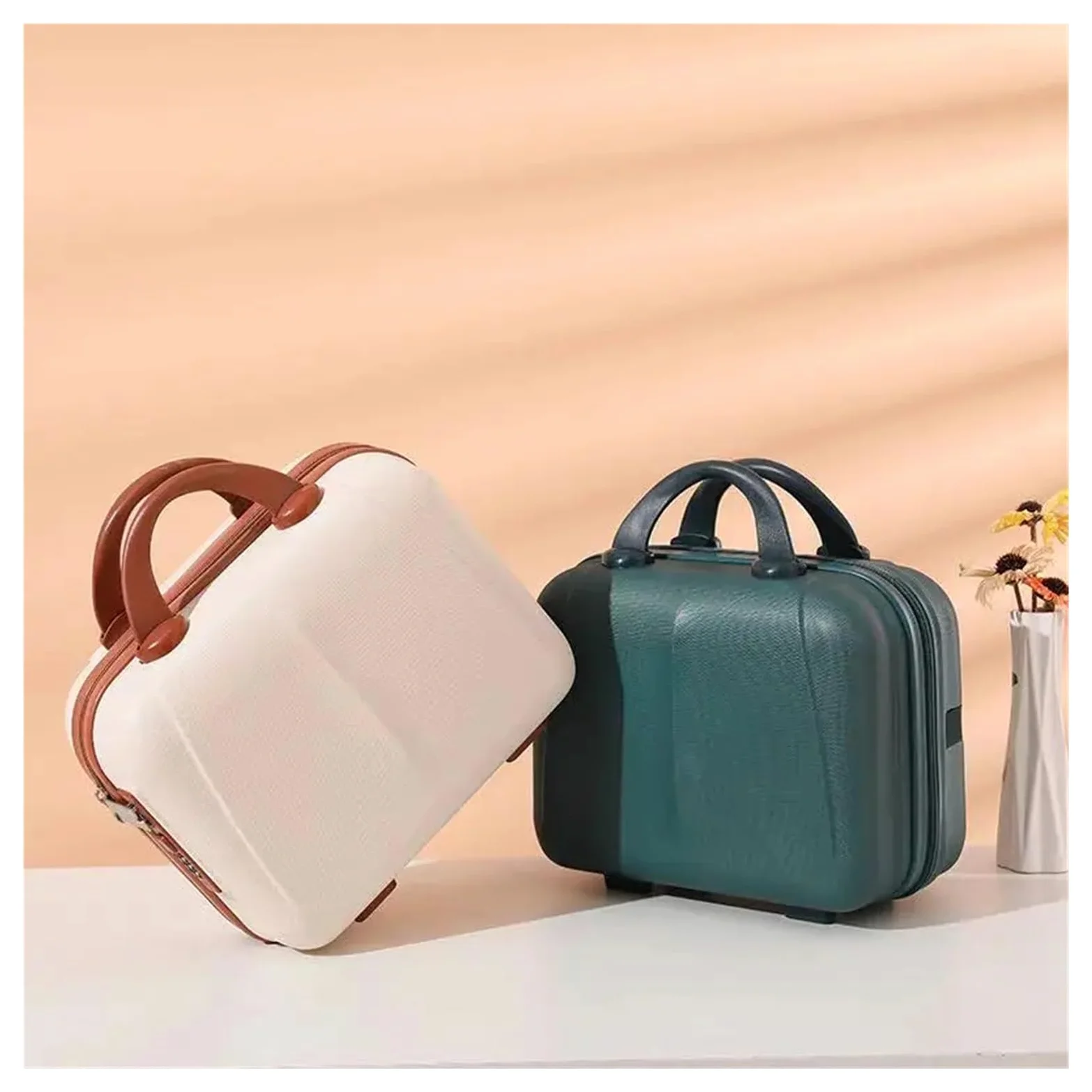 Bolsa Maquillaje Mini Equipaje portátil de Viaje de Carcasa Dura, Almacenamiento de artículos de tocador, Bolsa de cosméticos, Bloqueo de contraseña for Proteger cosméticos