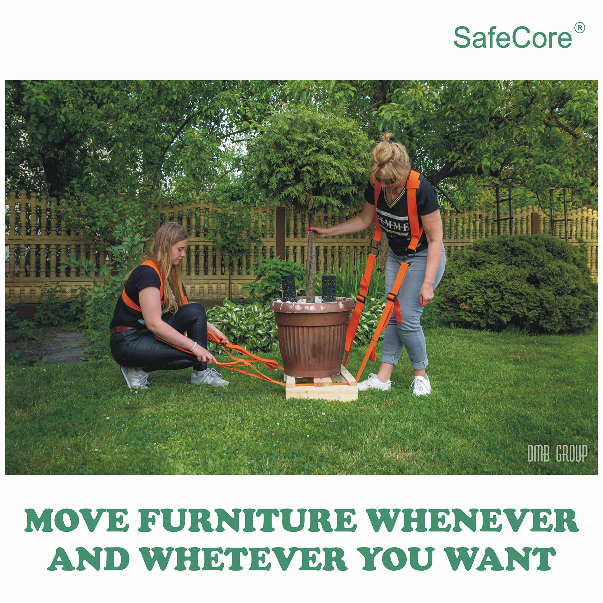 SafeCore Cinturón de Transporte 2 Personas 500 kg, Correas 4 m, Ajustables