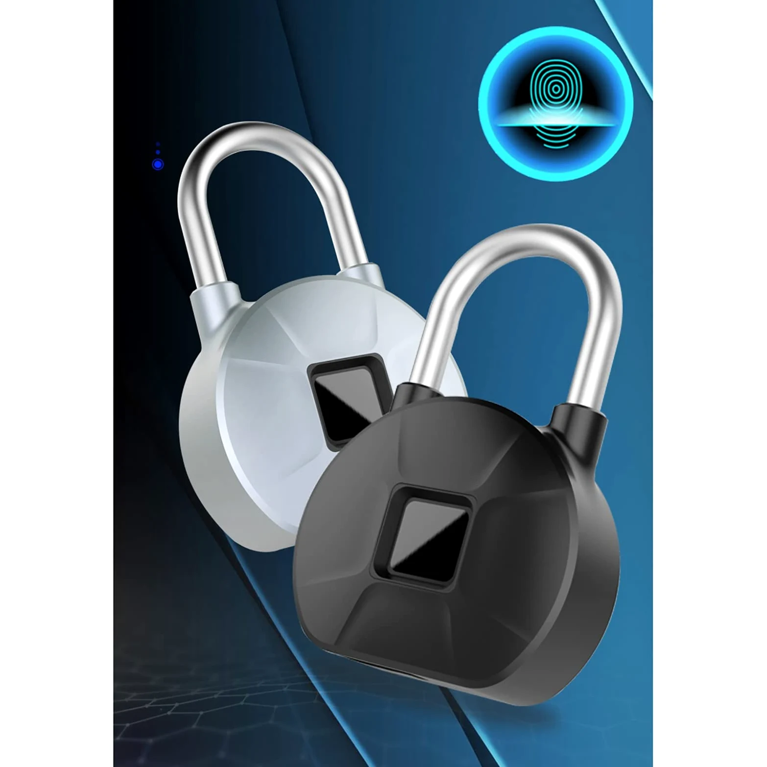 Candado Inteligente con Huella Dactilar Candado de huellas dactilares inteligente Cerradura casillero viaje Huella digital para Seguridad(Schwarz)