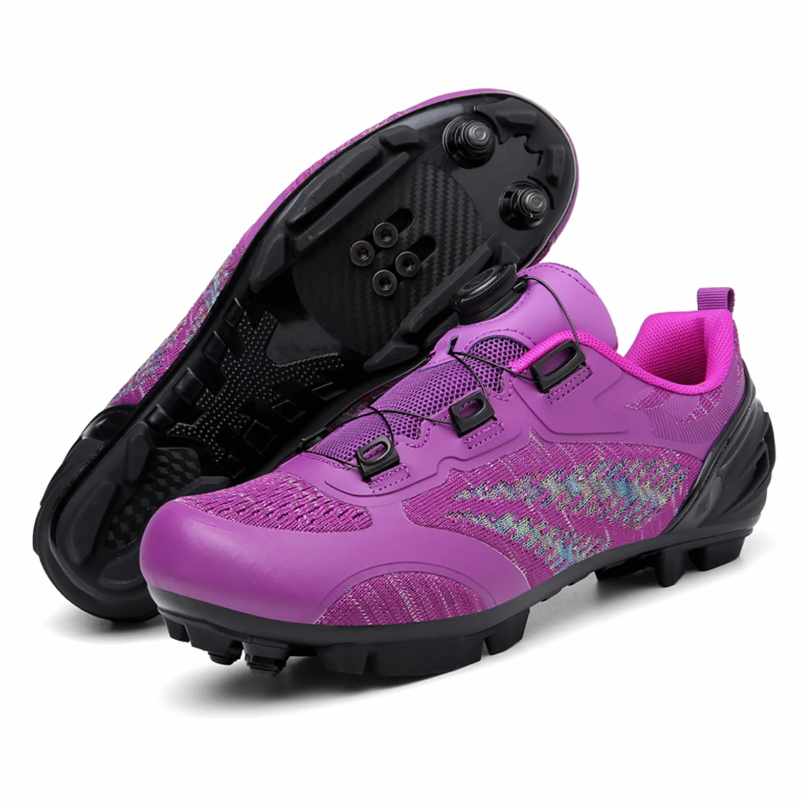 Zapatillas de Ciclismo MTB para Mujer Zapatillas de Ciclismo Compatible con Calas SPD y Pedal de Bloqueo con Cordón Rápido Zapatillas de Ciclismo al Aire Libre