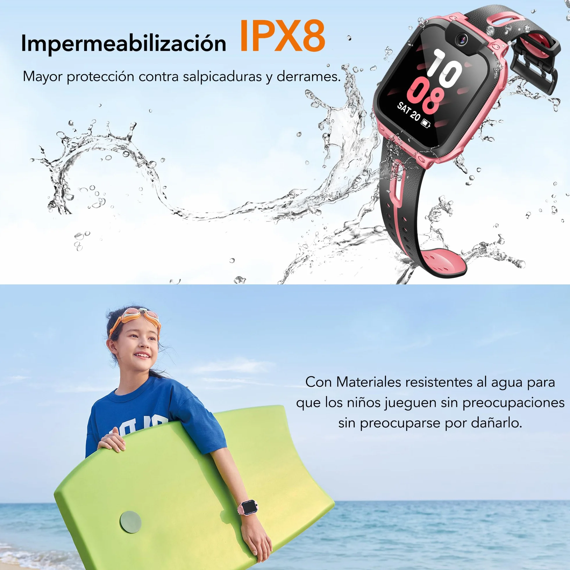 imoo Z1 Reloj Inteligente Niño 4G, Reloj Niño con Videollamada, Reloj GPS Niños con Llamada, Chat, SOS, Smartwatch Niños con Class Mode, Waterproof IPX8, Relojes Niña Watch -Verde