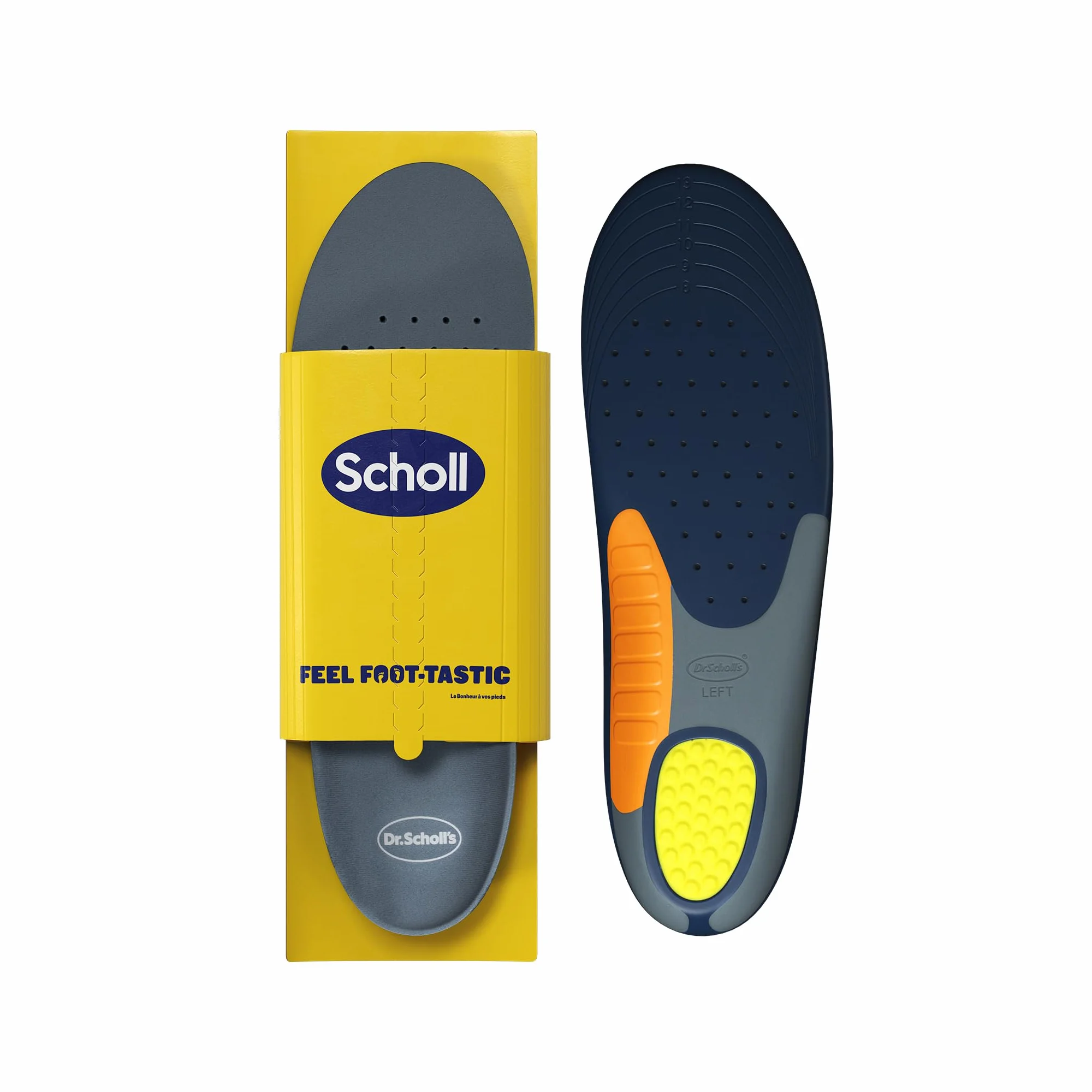 Dr. Scholl's Extra Reforzadas Plantillas para Hombre, Soporte del Arco, Absorción de Impactos, Pies Anchos, Corpulentos