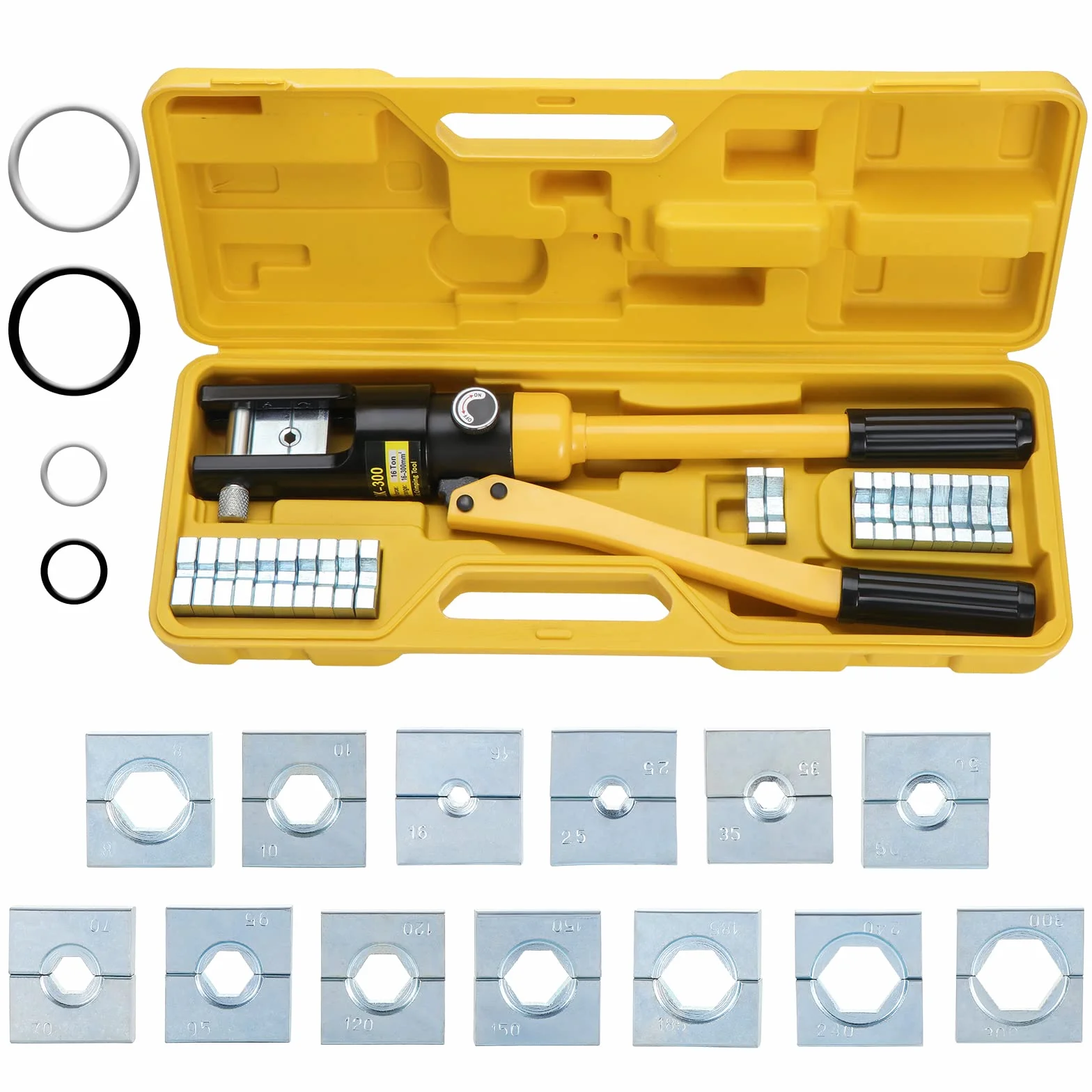 HSEAMALL Crimpadora Hidráulica 16 t 13 Matrices 8-300 mm²