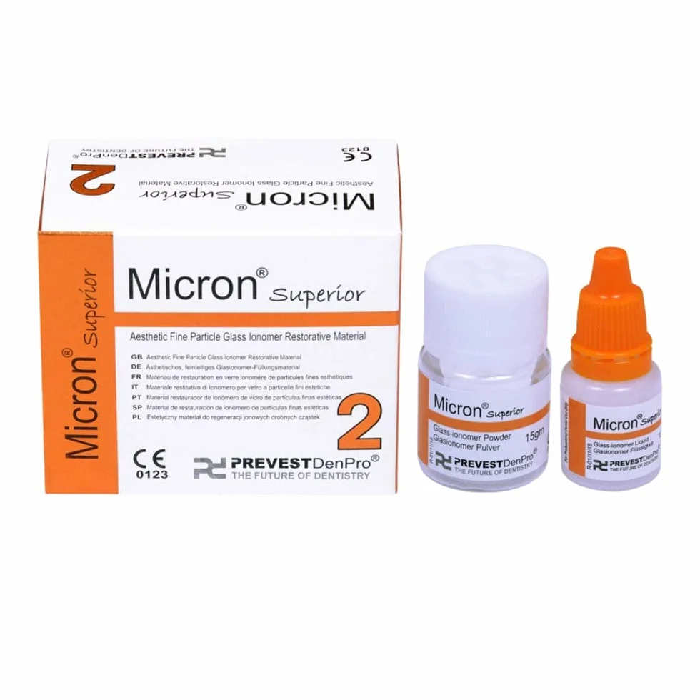 Micron Superior Relleno ionómero vidrio partículas finas 2 coronas cemento restaurador