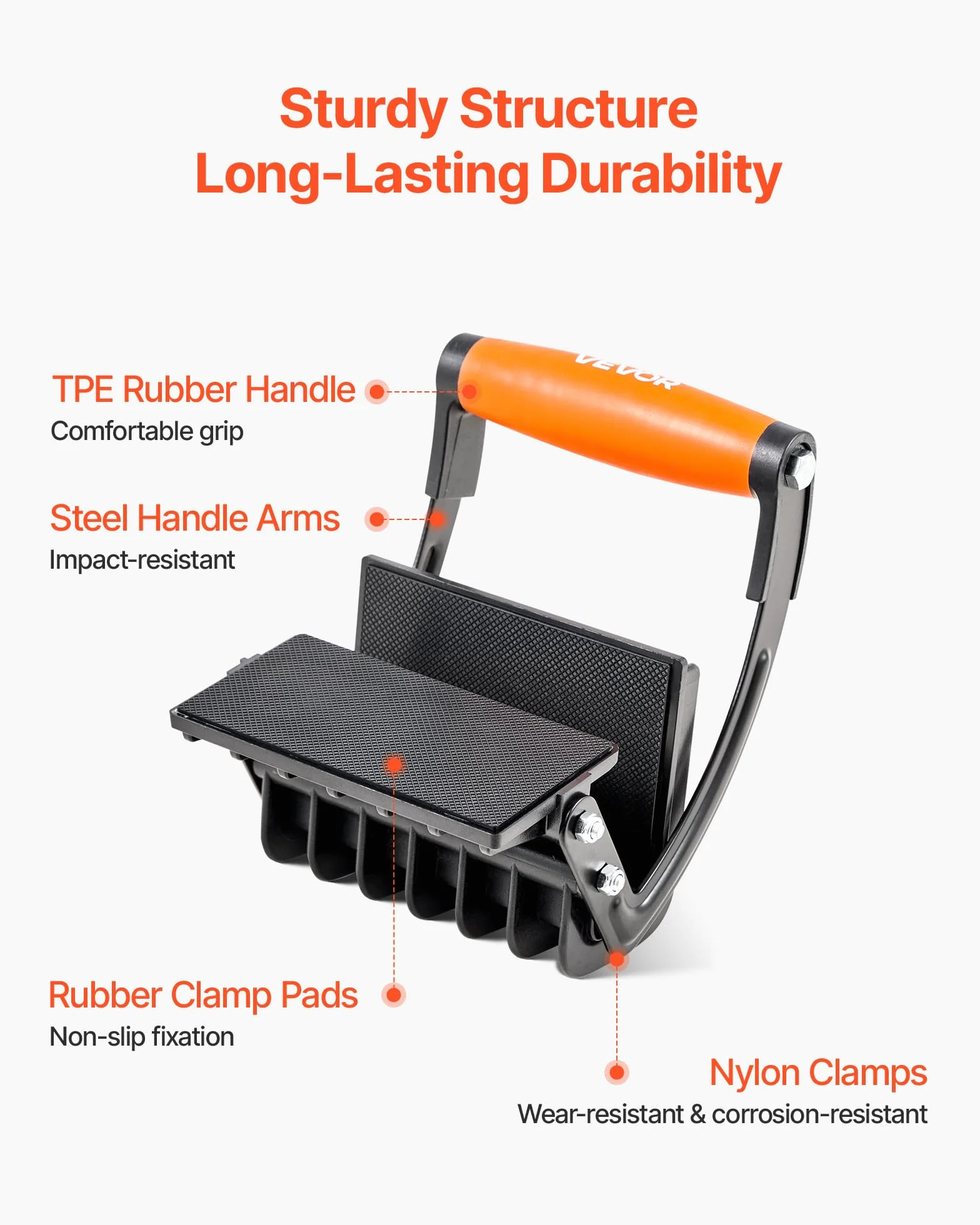 VEVOR Transportador de Contrachapado Ajustable 0-25,4 mm, Herramienta para Paneles de Yeso con Agarres Antideslizantes, Carga 90,7 kg