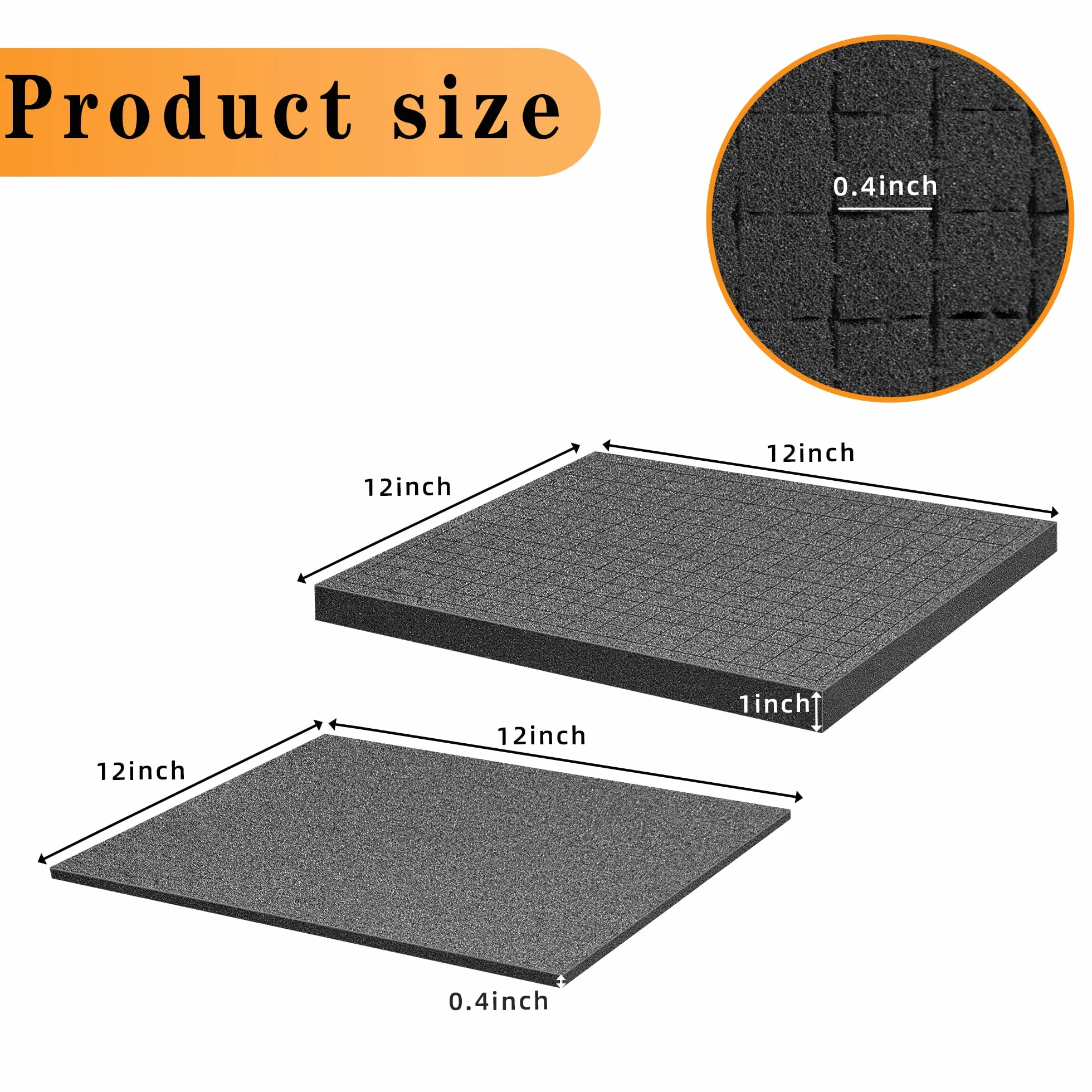 Espuma de rejilla en cubos 300 x 300 x 2,5 mm y 10 mm 4 piezas caja de herramientas portátil