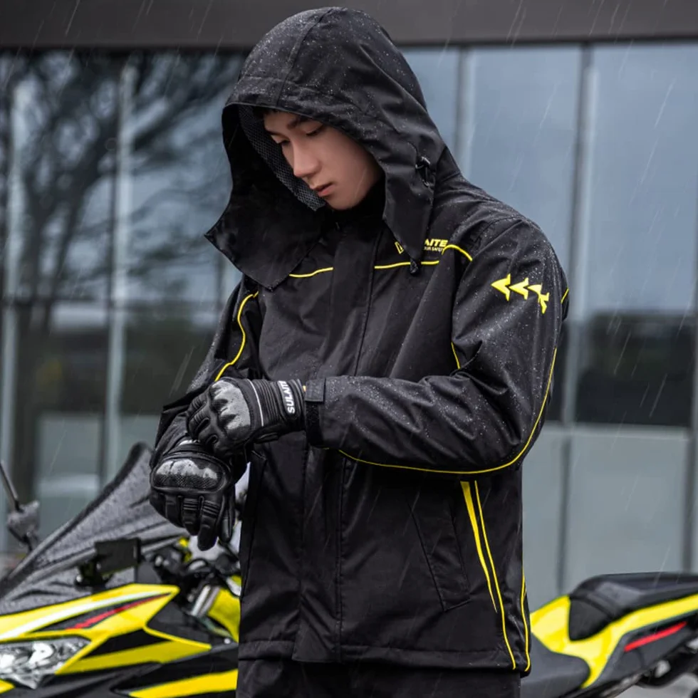 Chubasquero, Traje de Lluvia Impermeable para Motocicleta para Hombres y Mujeres, Ropa de Lluvia para Ciclismo en Bicicleta, Chaqueta y Pantalones con Bolsa de Almacenamiento, Chaqueta de
