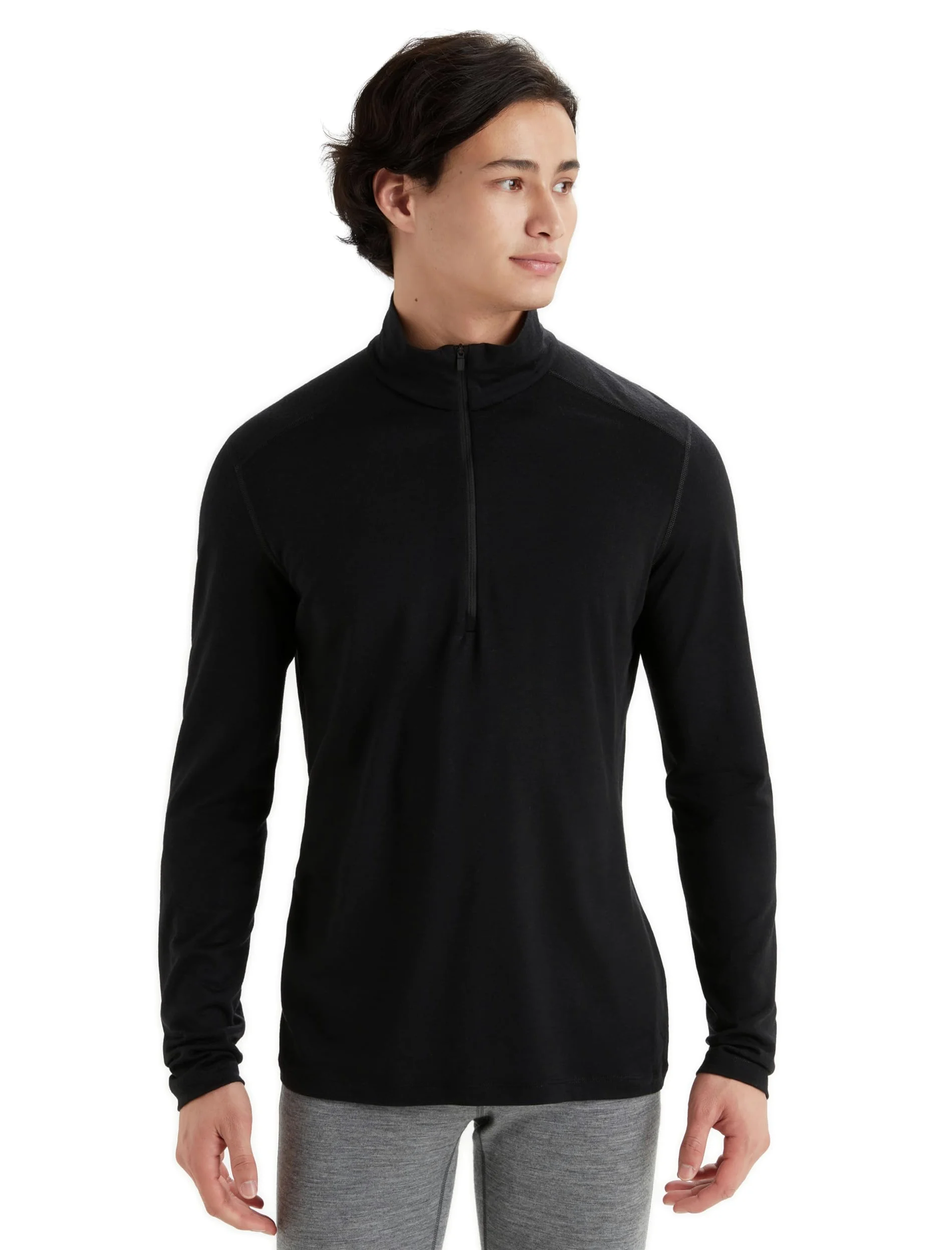 Icebreaker M 200 Oasis LS Half Zip Gritstone HTHR-013