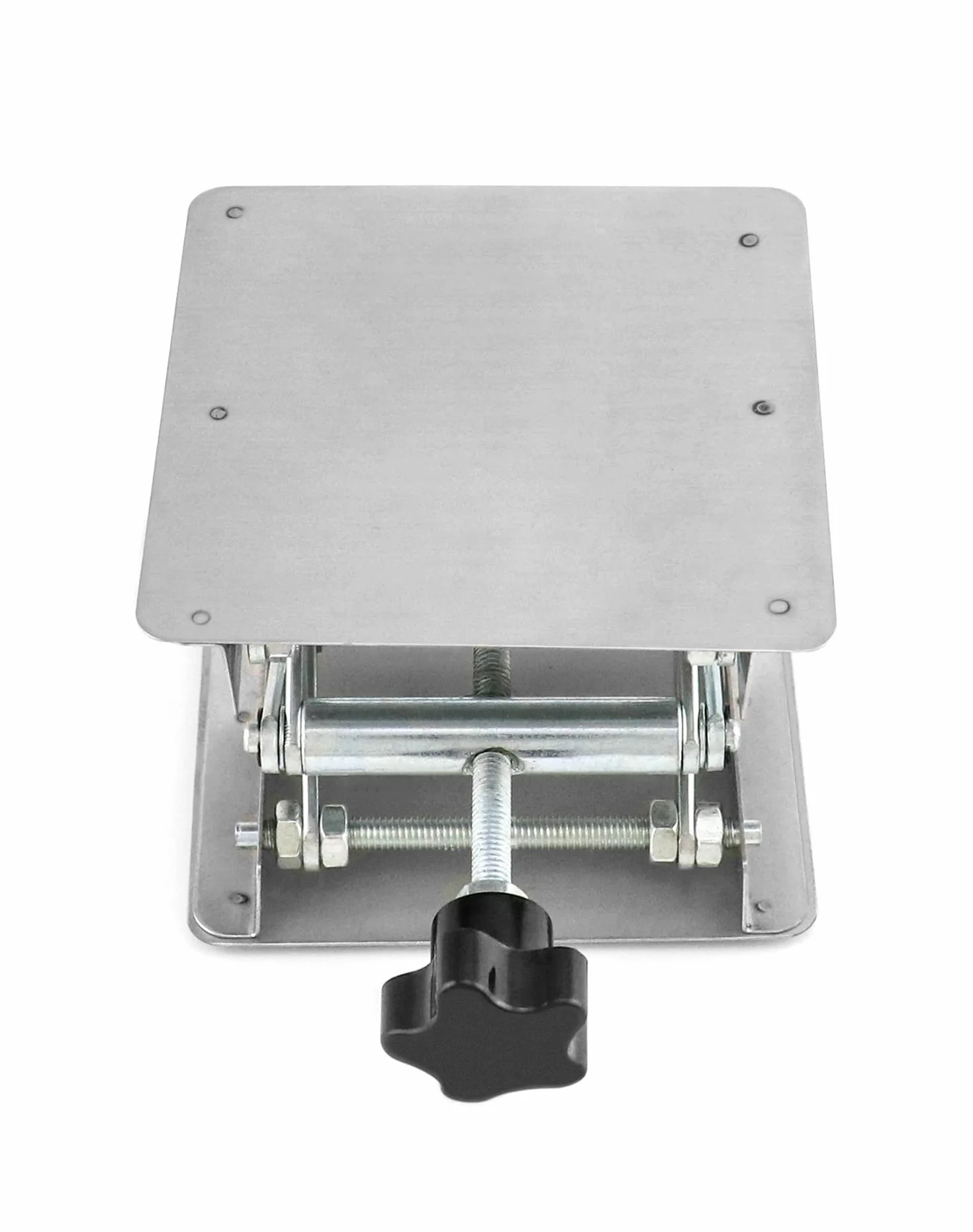 QWORK Elevador de Laboratorio 100x100mm Plataforma Elevadora de Acero Inoxidable 5KG