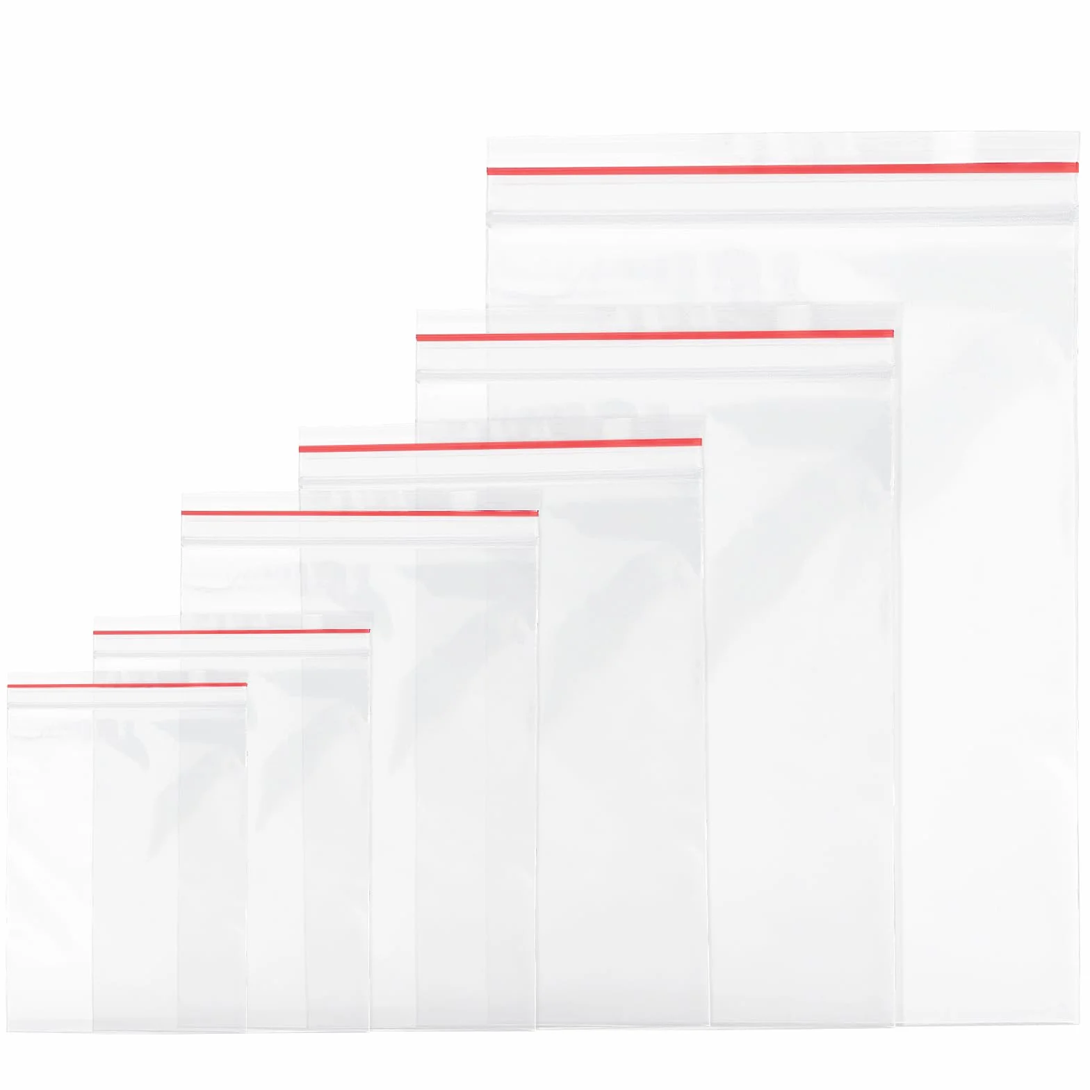 Bolsas Zip 600 Pcs 6 Tamaños Plástico Transparente Autocierre Herméticas Ziplock Bags Reutilizable Almacenamiento