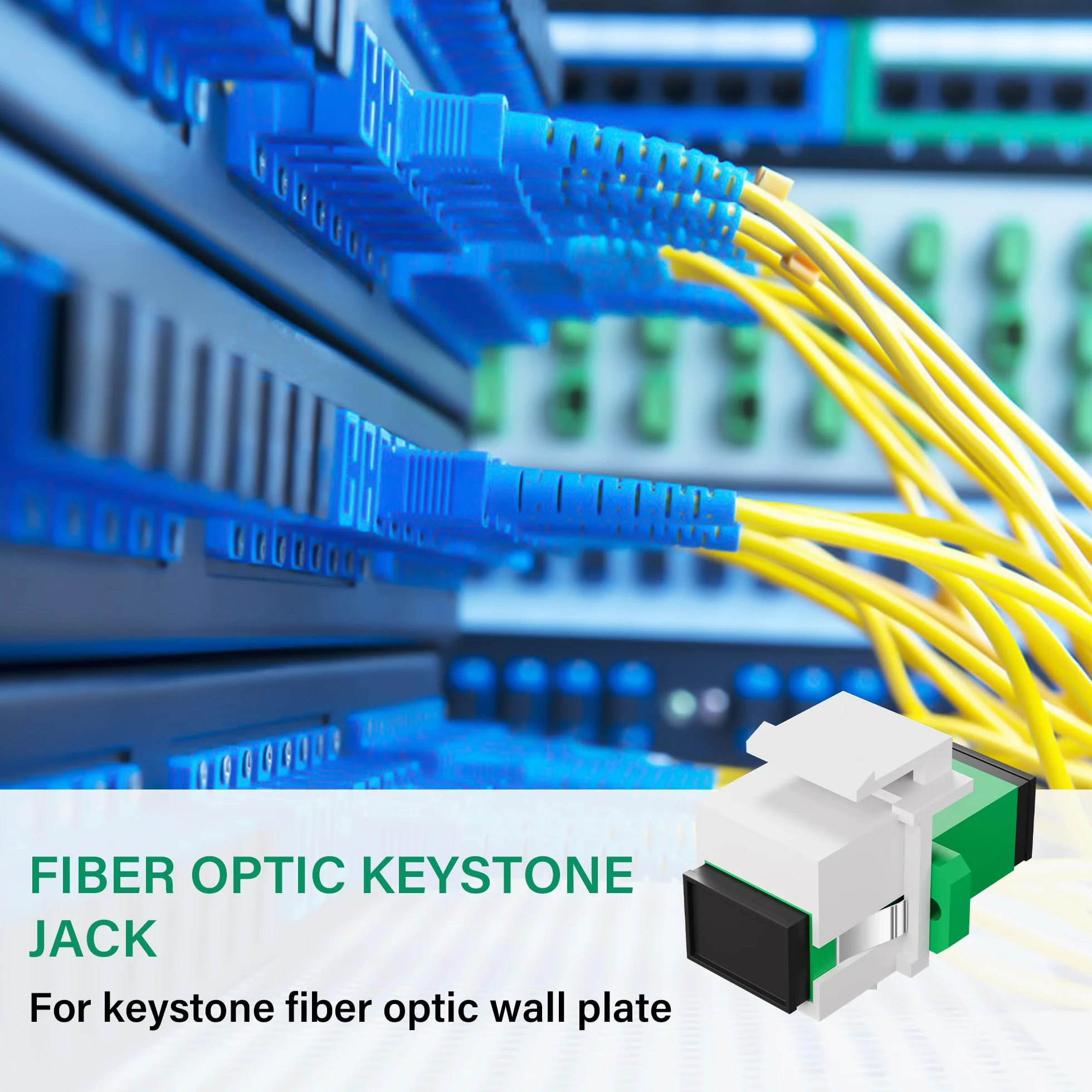 SC APC Fibra Óptica Acoplador Monomodo, 2 Unidades Adaptador Hembra a Hembra para Panel de Parche