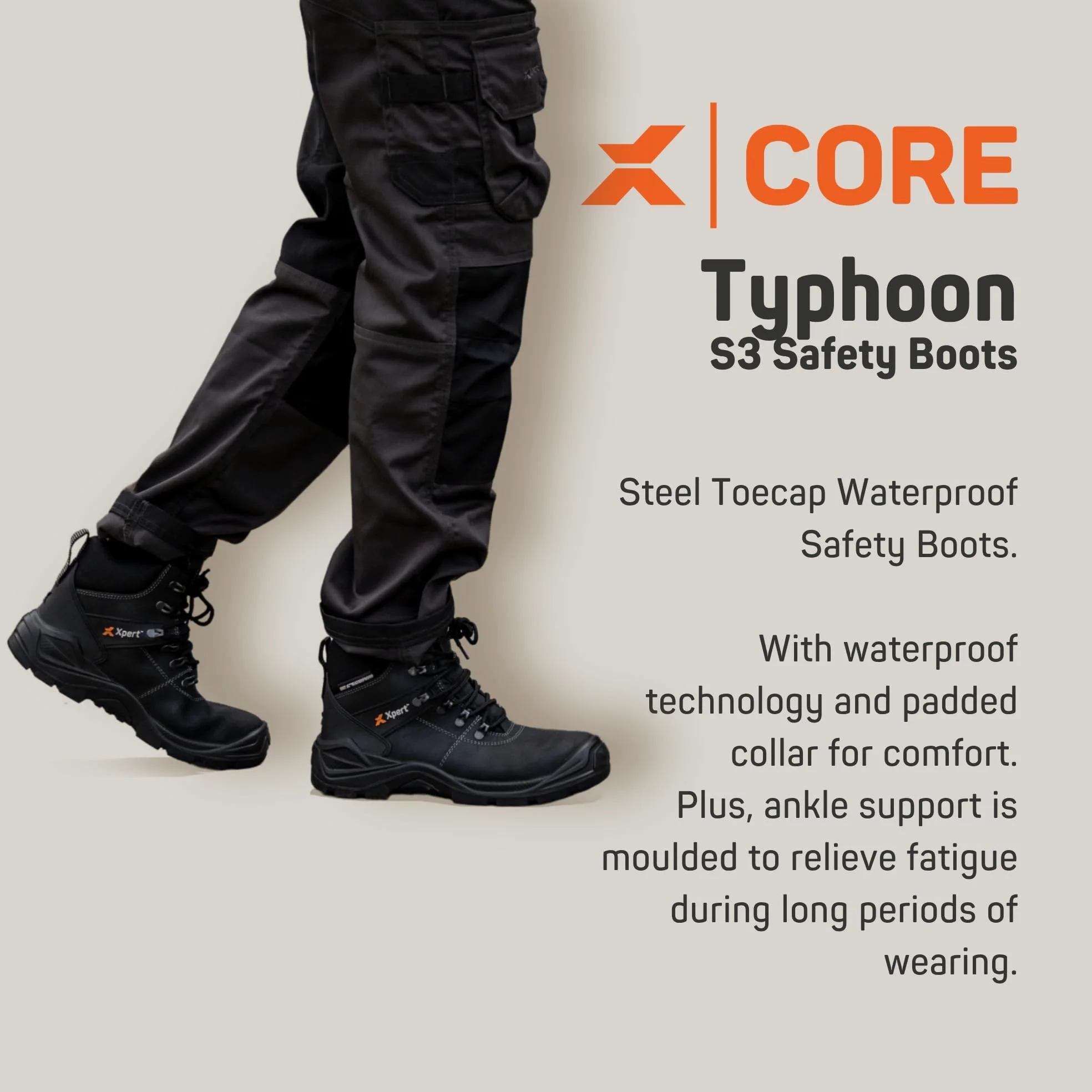 Xpert XP500 Warrior SBP para Hombre Negro Botas de Seguridad Hiker Punta de Acero