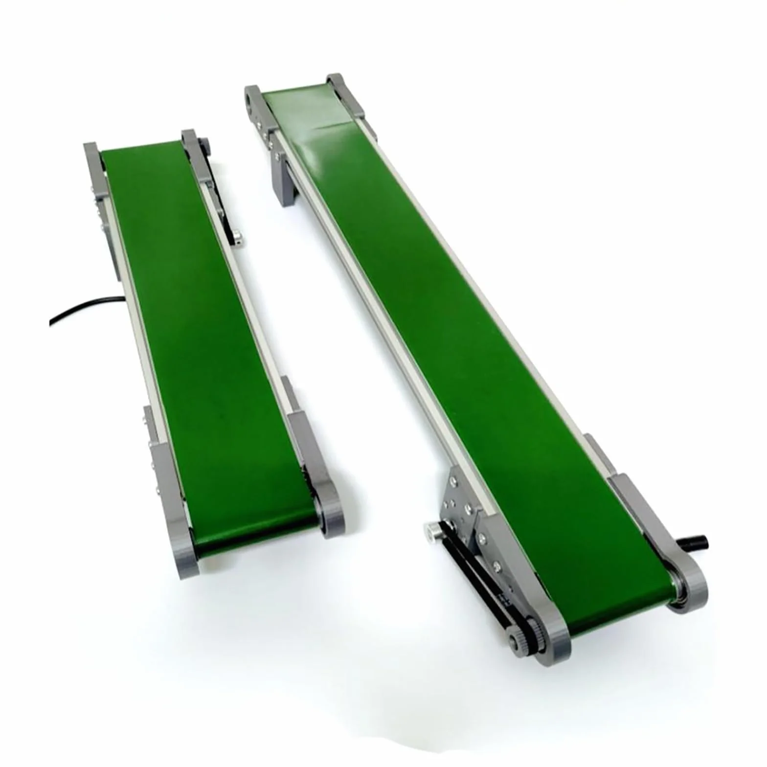 Cinta Transportadora de Escritorio 10x1000mm, Pequeño Transportador con Pausa y Rotación Adelante/Atrás