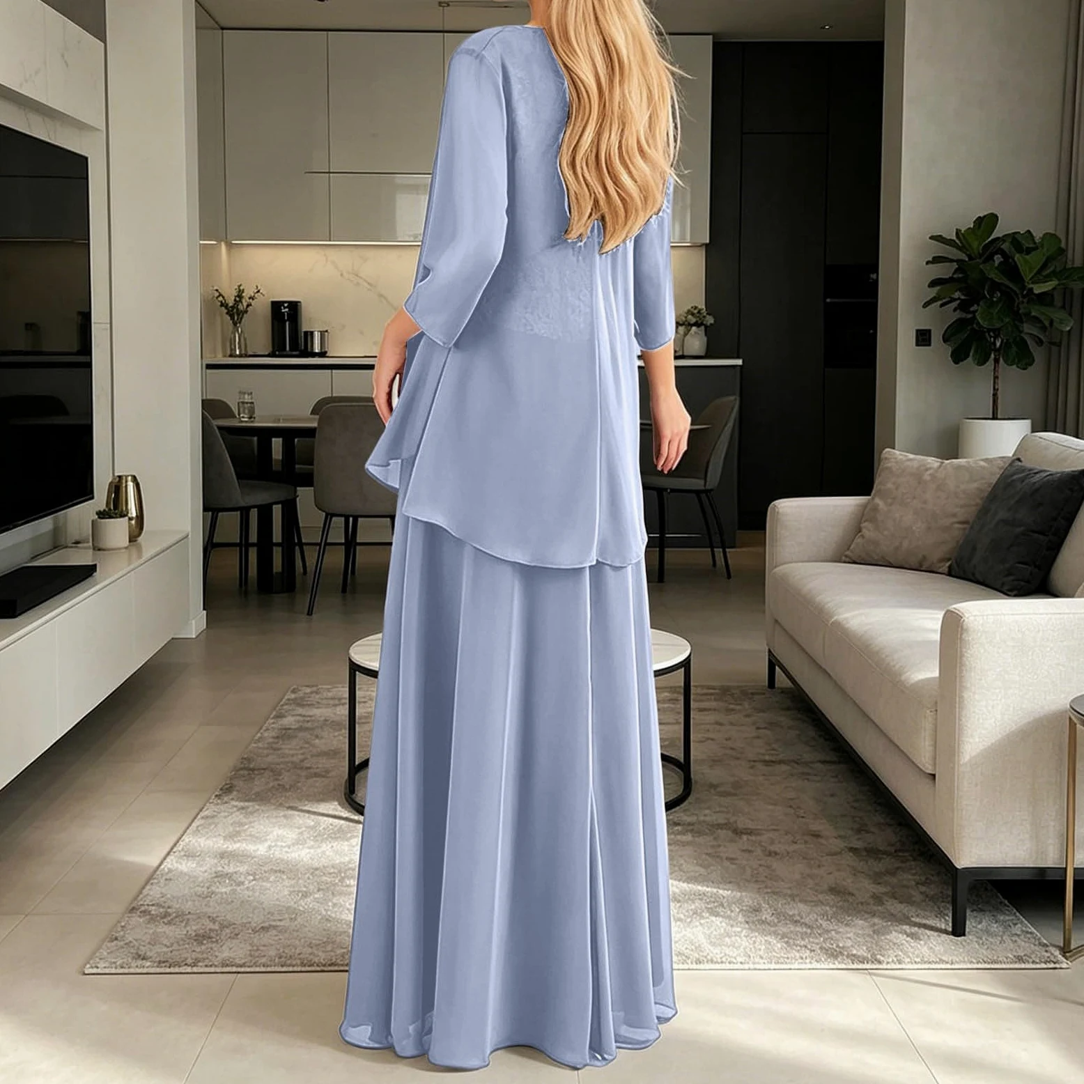 Falda larga de verano para mujer, elegante conjunto de tres piezas con falda larga para ocasiones formales, vestido de noche favorecedor para fiestas, bailes de graduación