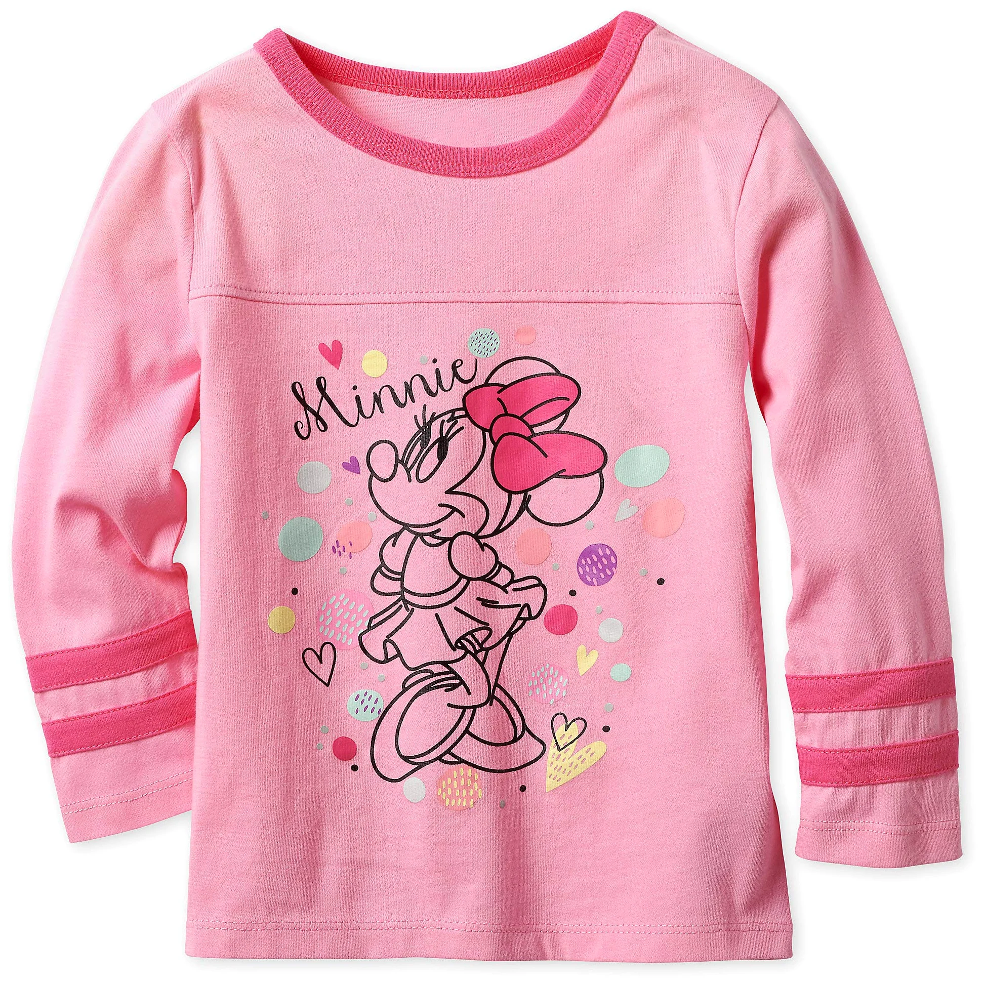 Disney Minnie Mouse - Camiseta de manga larga para niña, multicolor