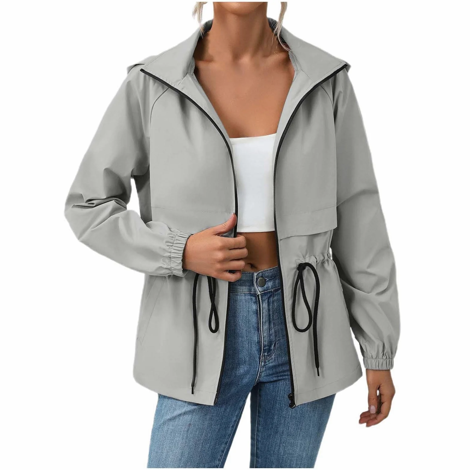 Genérico 2026 Chubasquero Chaqueta de Senderismo al Aire Libre con Capucha Impermeable Transpirable para y Ocio Abrigo Cortavientos Longitud Media Amazon ES