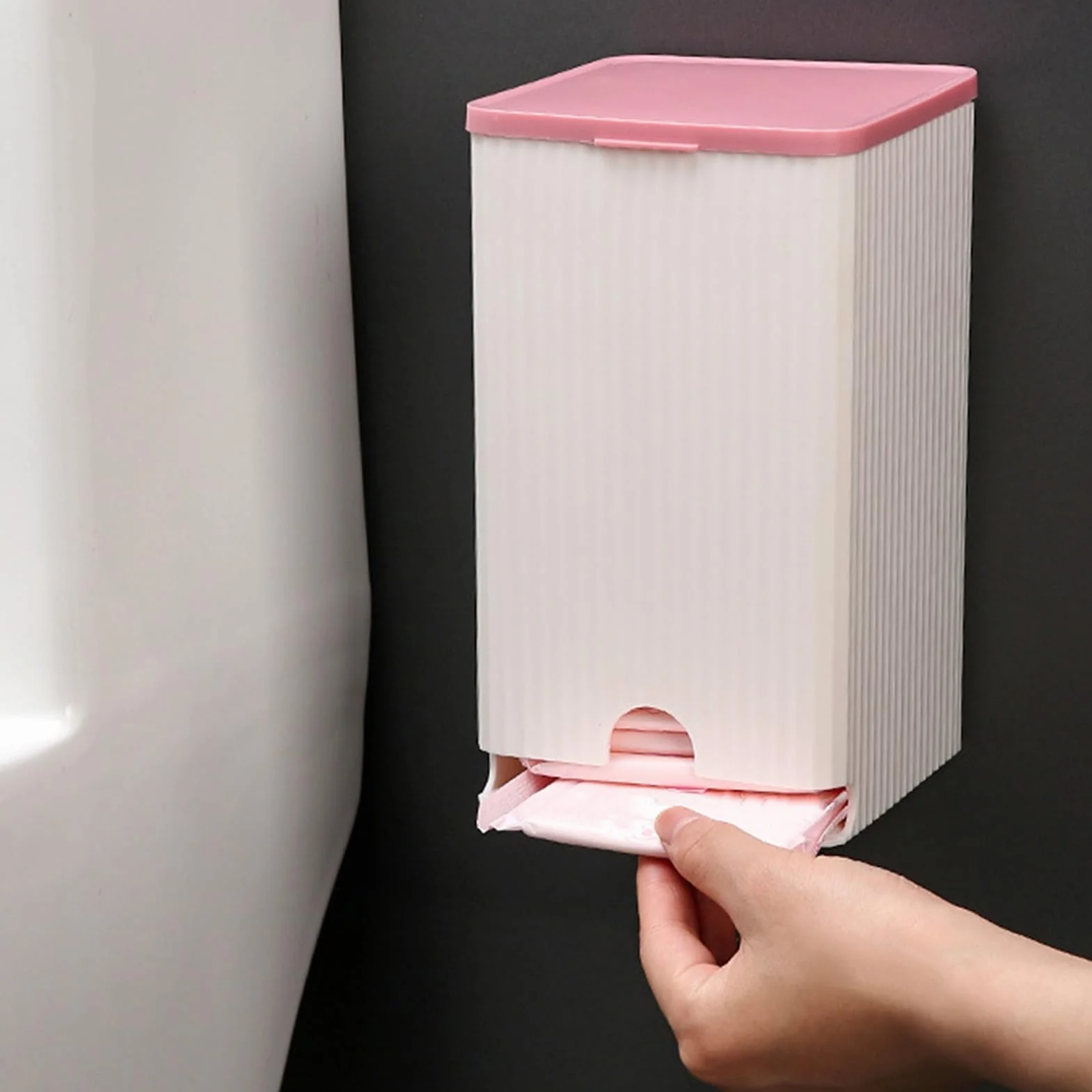 Organizadora Antihumedad Compacta PP 19.5x11.5x11.5cm para Productos Femeninos Papel Higiénico Toallas Sanitarias