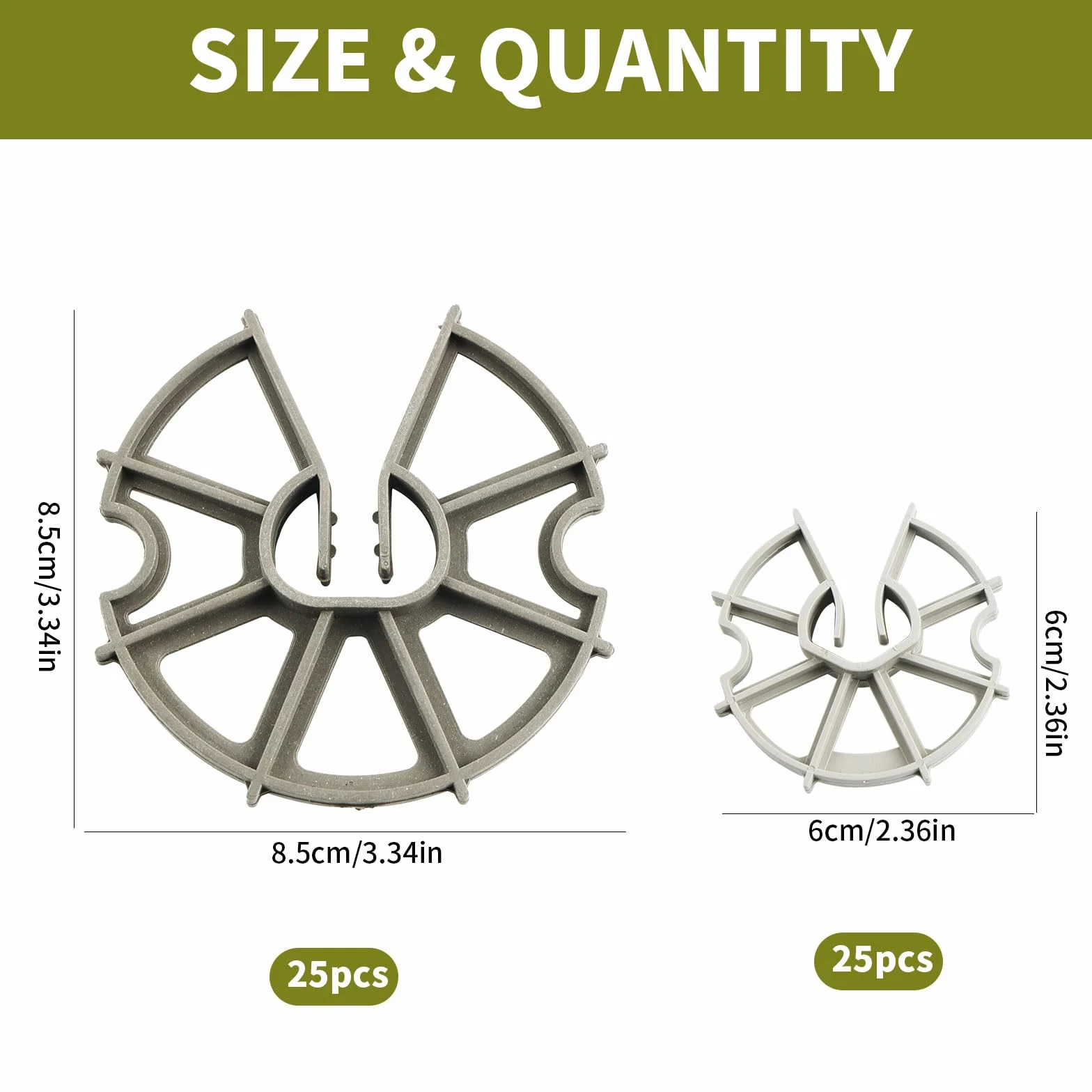 Cuñas de Refuerzo 60mm-85mm, Espaciador de Refuerzo Vertical, Estrella, 50 Piezas