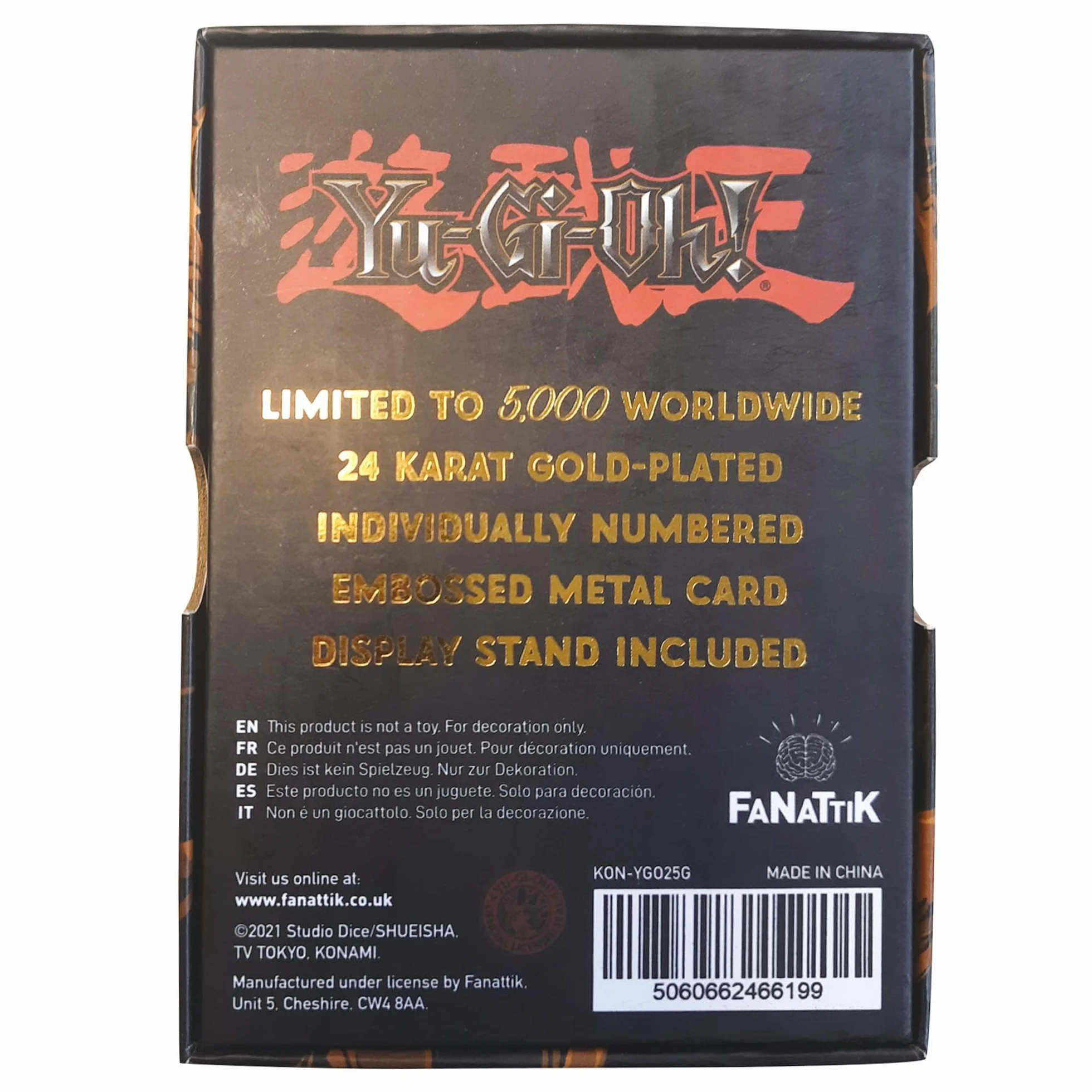 Yu-Gi-Oh! - Tarjeta de Metal chapada en Oro de 24 Quilates con diseño de Soldado Negro Brillante
